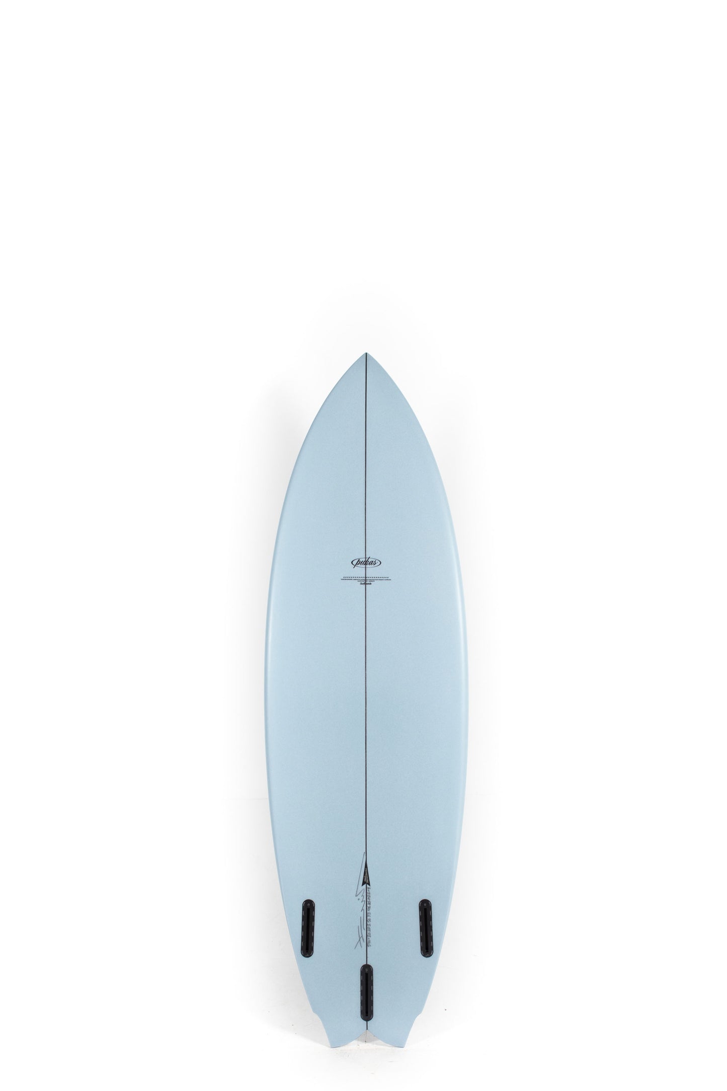Grey Pukas Surfboard Mustache size 5'10" on a white background by Pukas Surf Shop - 2
