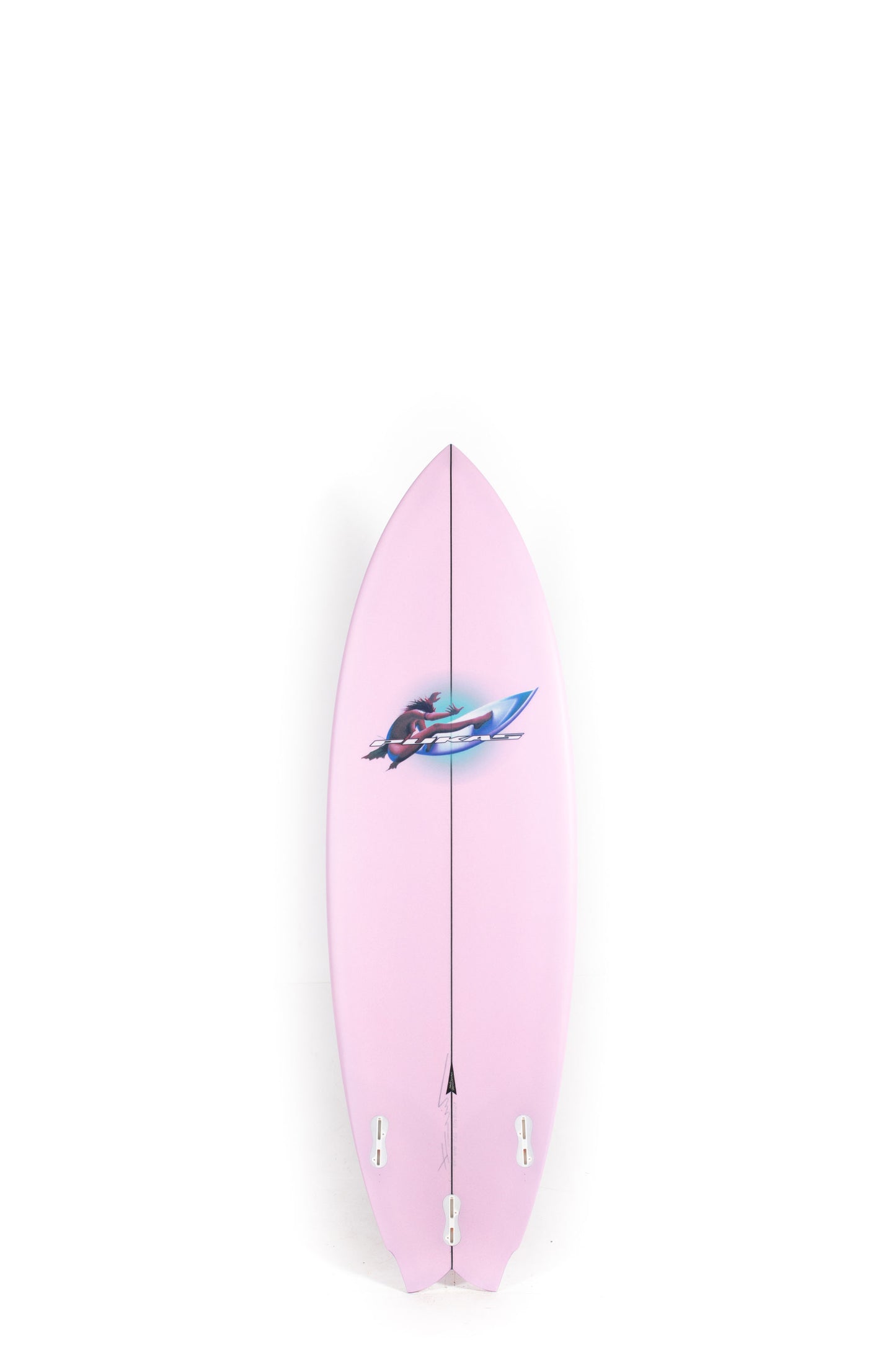 Pink Pukas Mustache Surfboard size 5'9" on a white background by Pukas Surf Shop - 2