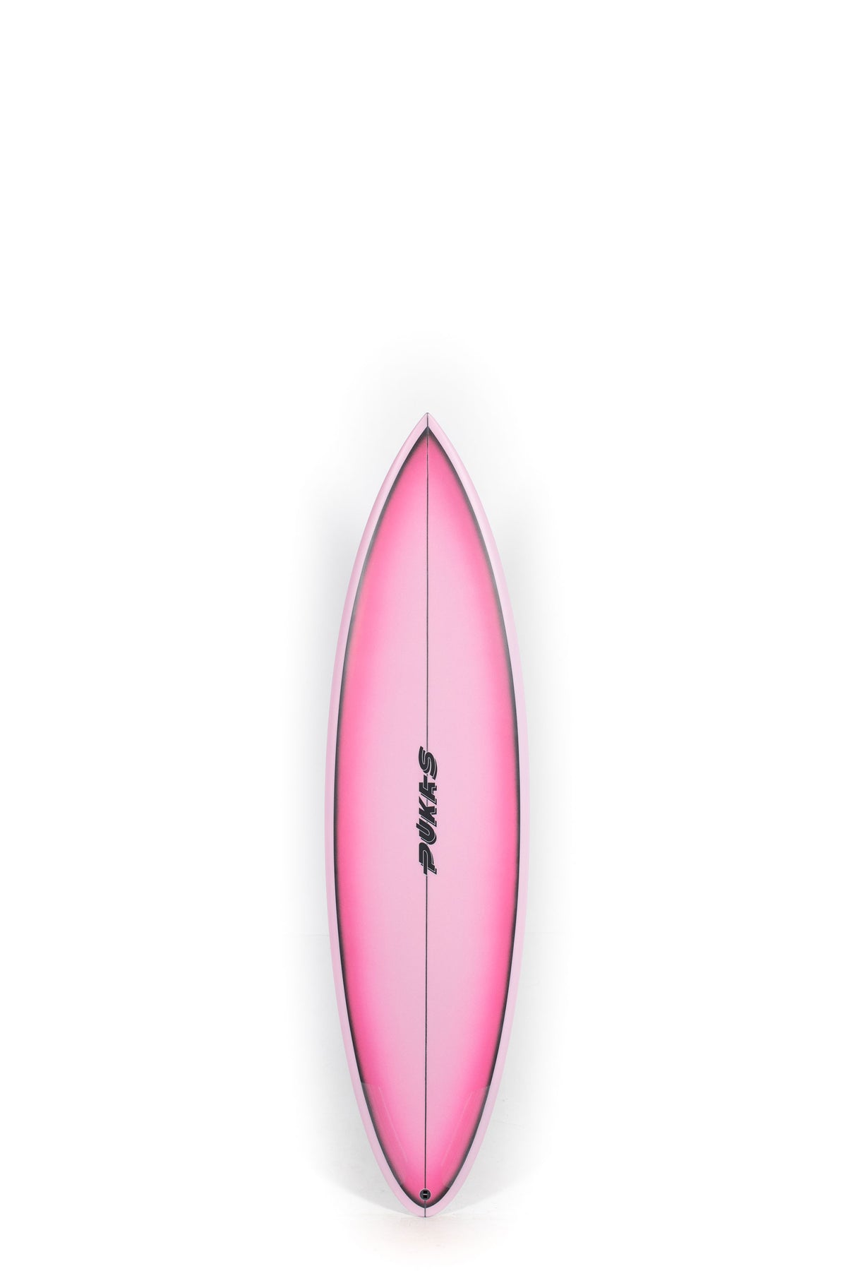 Pink pukas surfboard Solid mood size 6'1" on a white background by Pukas Surf Shop