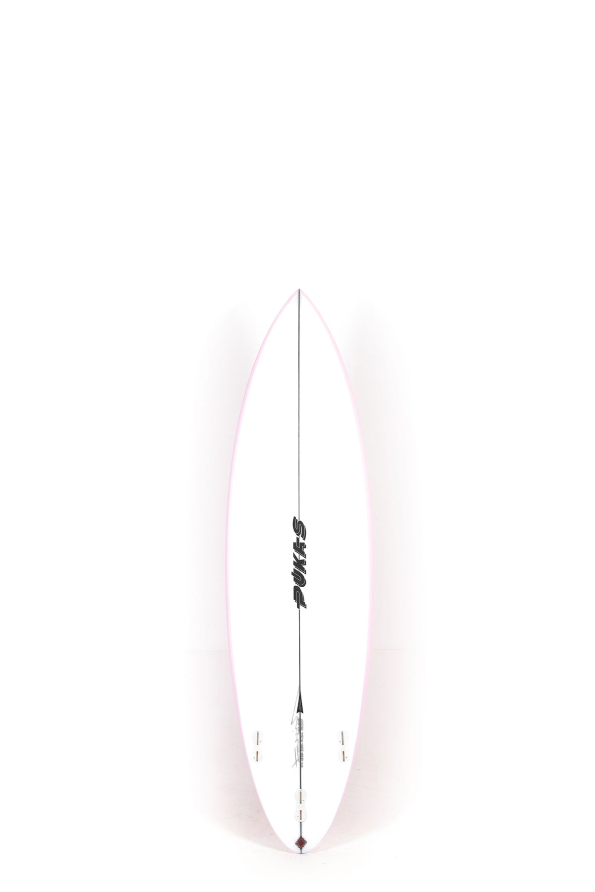 Pink pukas surfboard Solid mood size 6'1" on a white background by Pukas Surf Shop - 2
