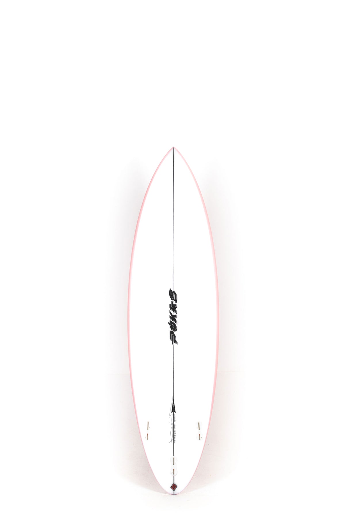 Red Pukas Surfboard Solid Mood size 6'4" on a white background by Pukas Surf Shop -2