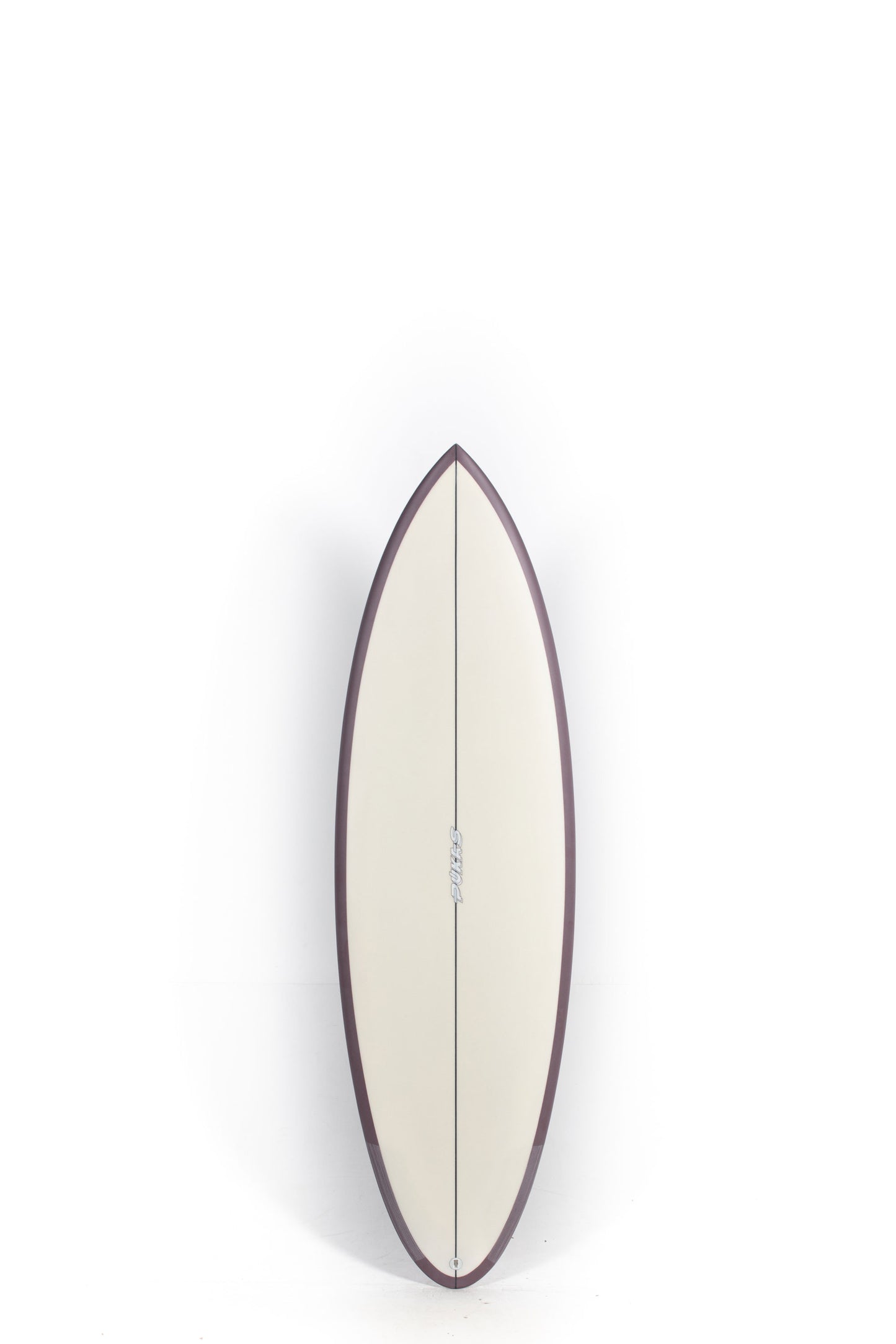 Beige and Vine Red Pukas Surfboard Space Oddity size 5'9" at Pukas Surf Shop