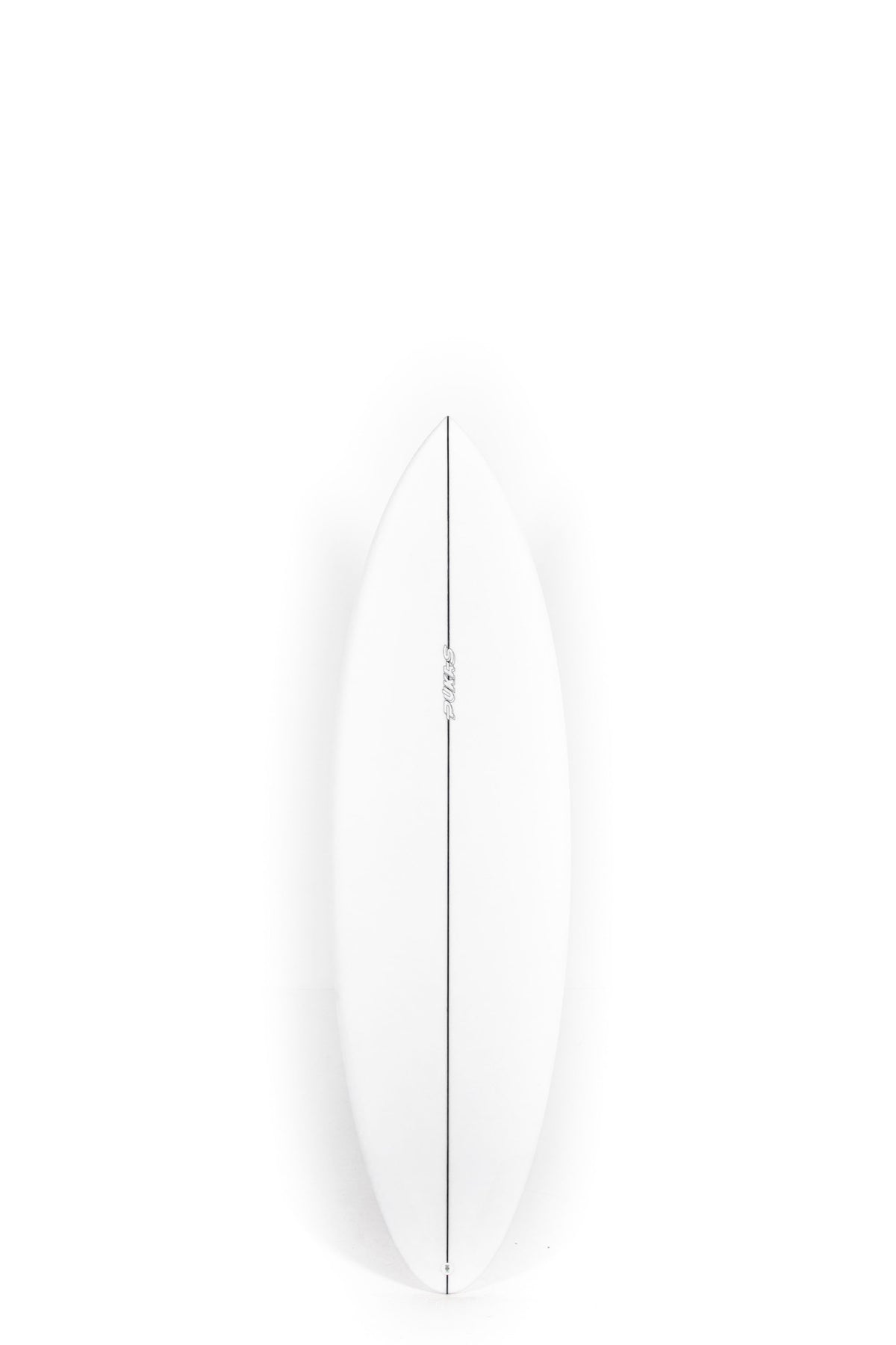 White Pukas Surfboard Space Oddity size 6'2" on a white background by Pukas Surf Shop