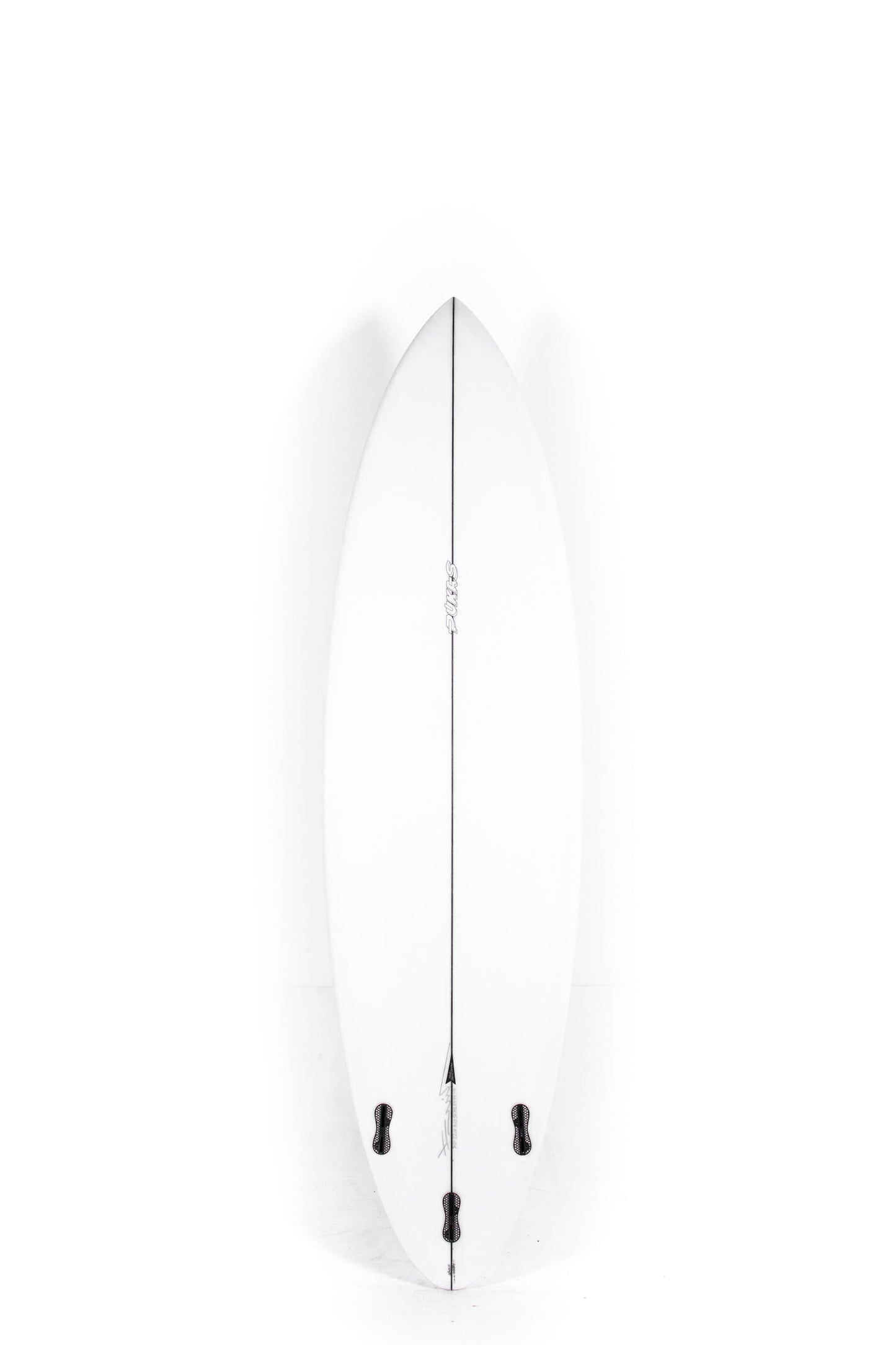White Pukas Surfboard Space Oddity size 7'2" on a white background by Pukas surf shop - 2