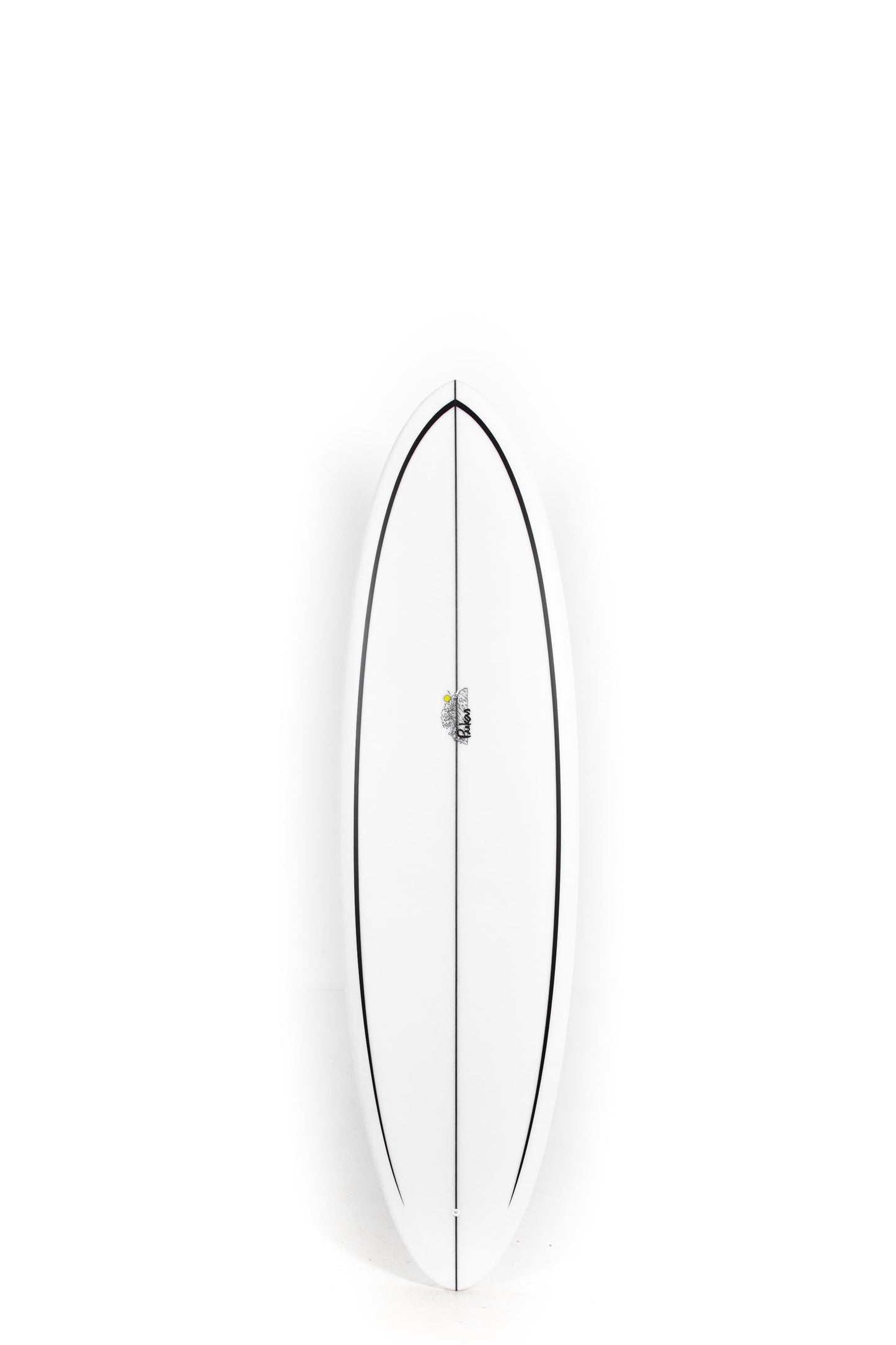 White Pukas Surfboard Lotus on a white background by Pukas Surf Shop 