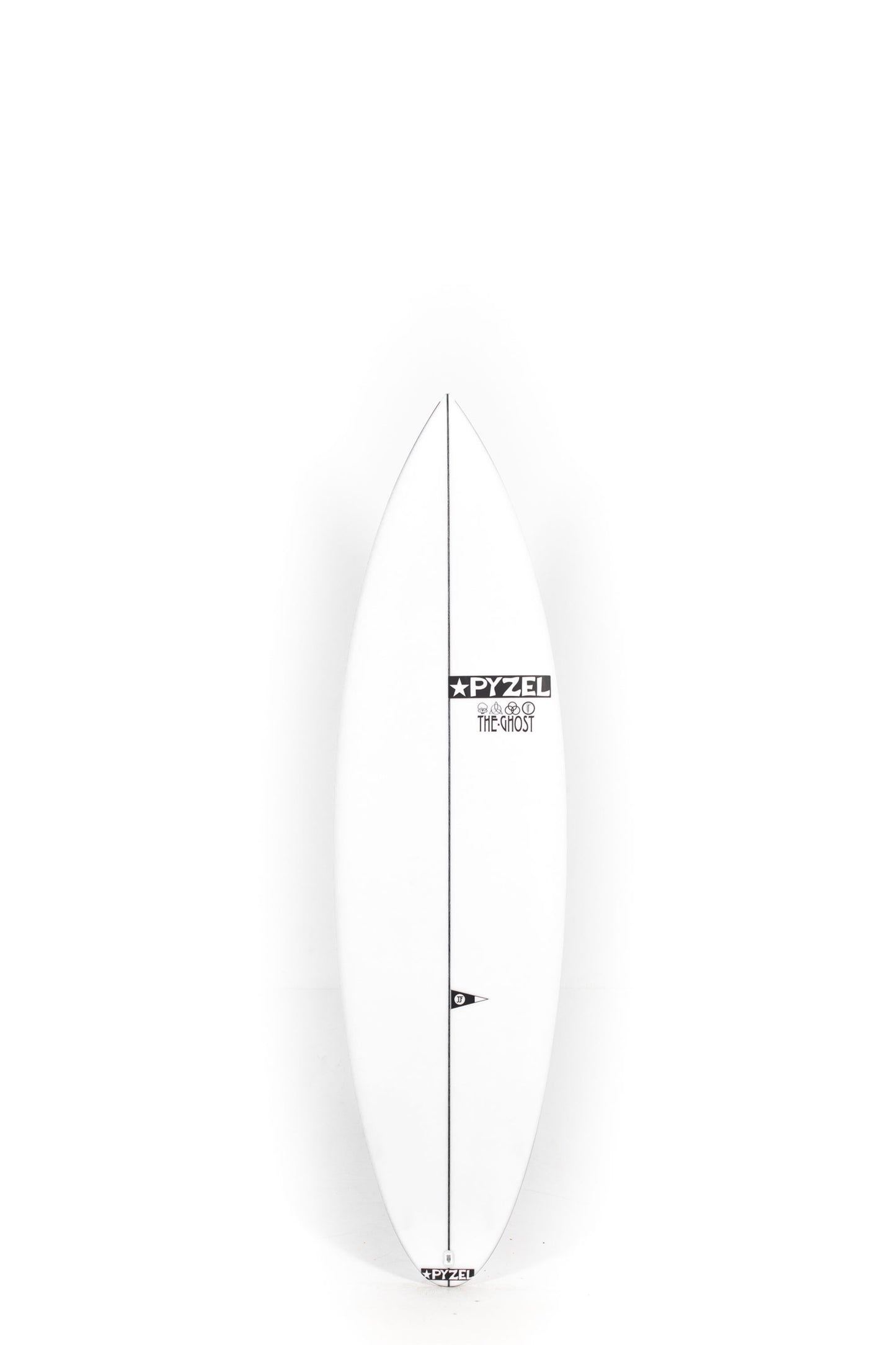 White Pyzel Ghost Surfboard size 6'3" on a white background by Pukas Surf Shop
