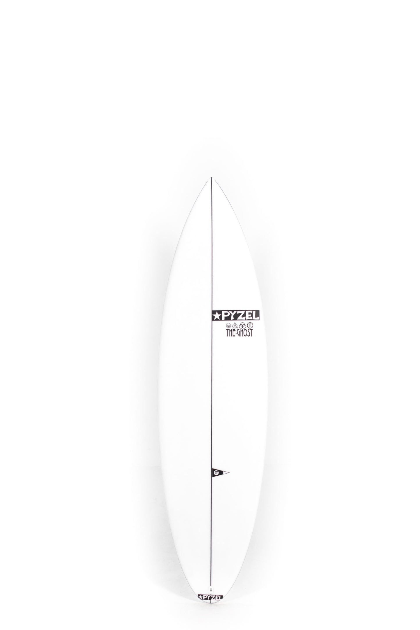 White Pyzel Ghost Surfboard size 6'5" on a white background by Pukas Surf Shop