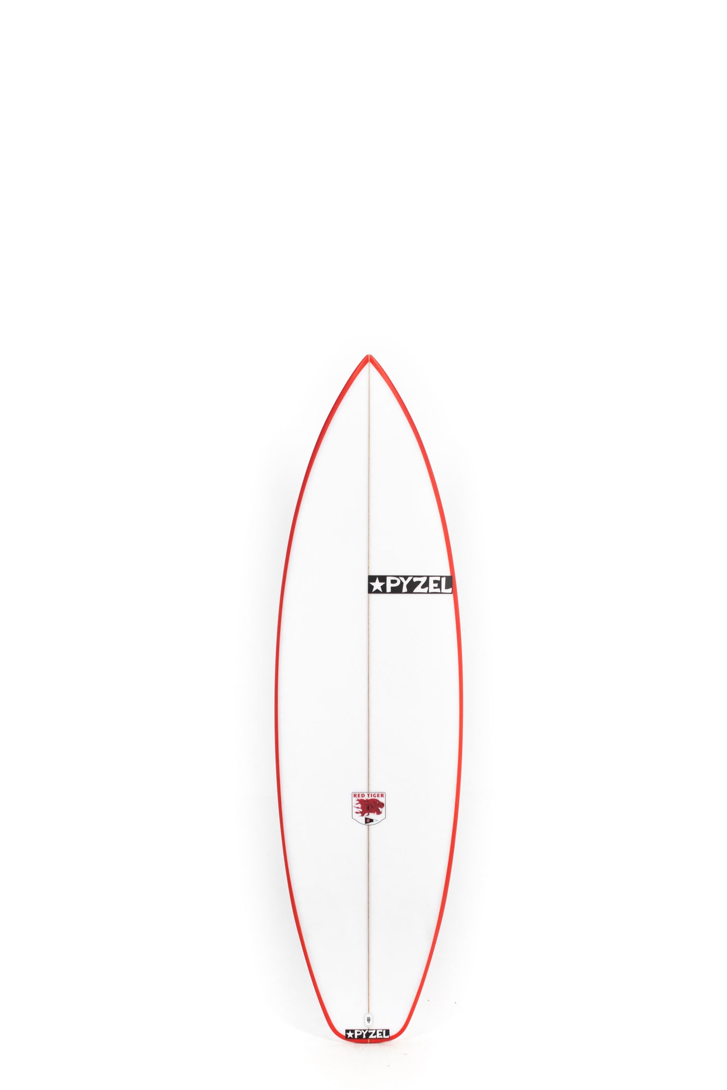 White and red Pyzel Surfboard Red Tiger size 5'10" at Pukas Surf Shop