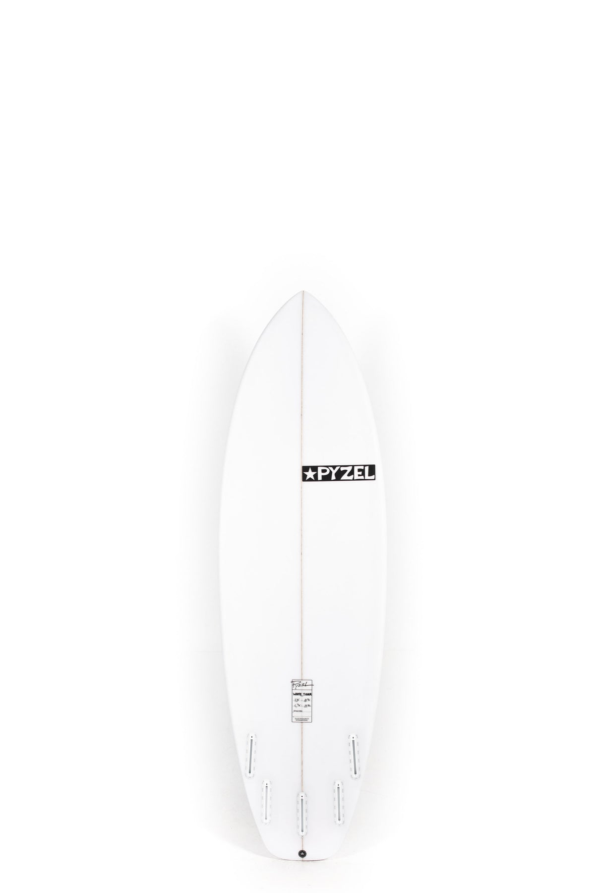 White Pyzel Surfboard White Tiger size 5'10" on a white background by Pukas Surf Shop - 2