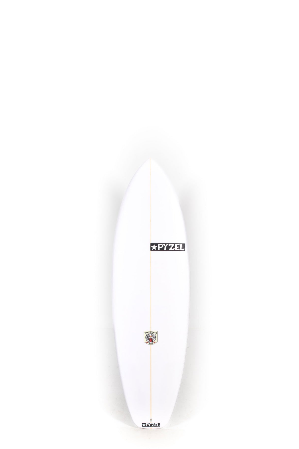 White Pyzel Surfboard White Tiger size 5'8" on a white background by Pukas Surf Shop