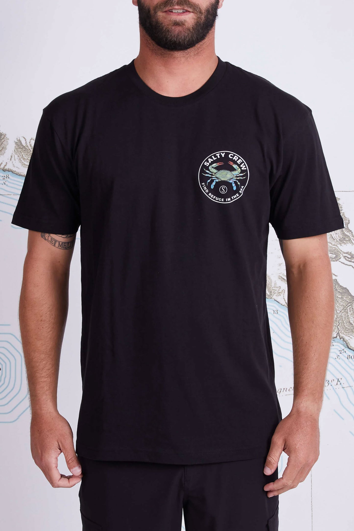Pukas-Surf-Shop-Salty-Crew-Tee-blue-crabber-premium-Black