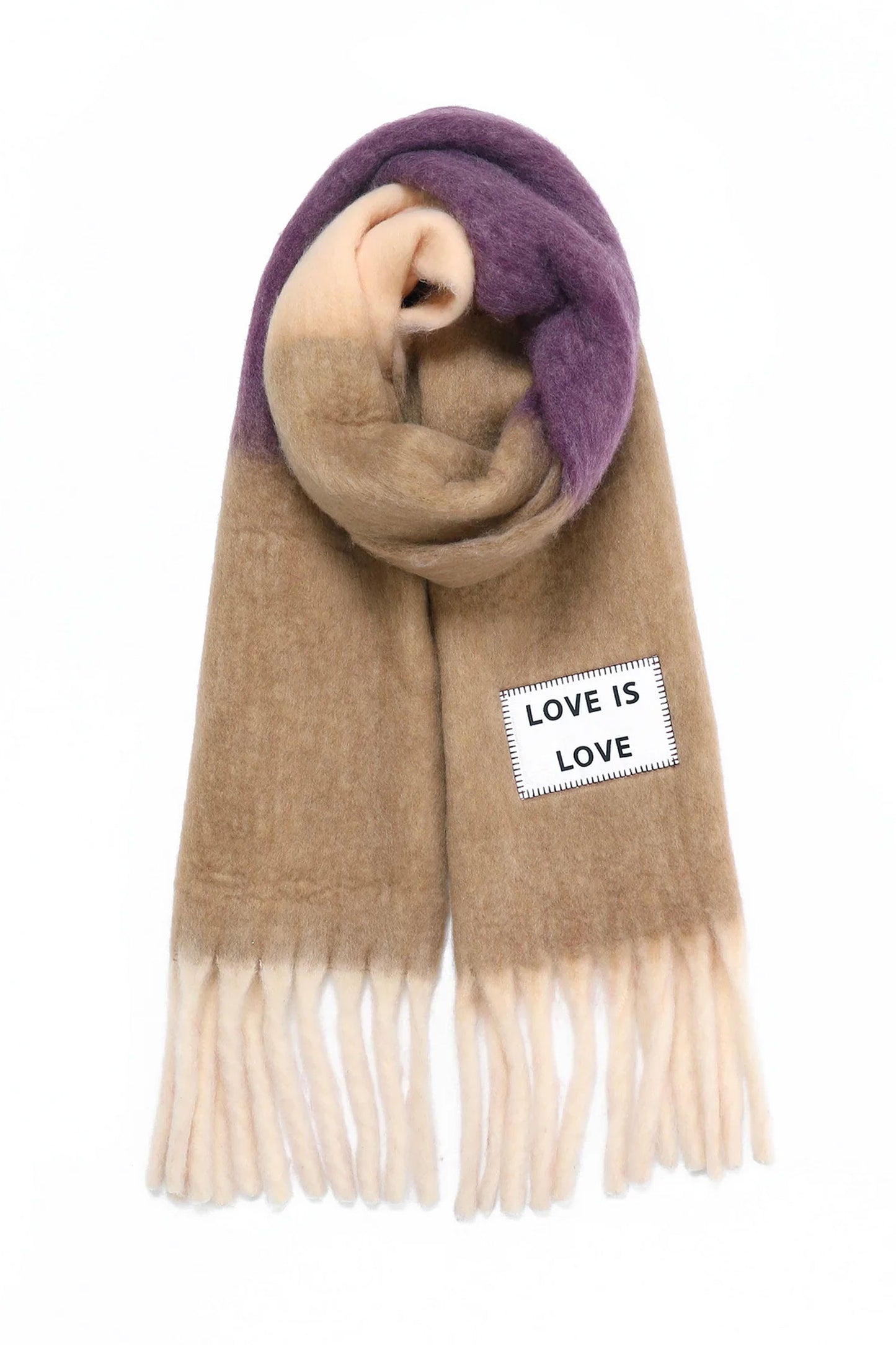 Verb to do Pukas Surf Shop Scarf with a tag saying 'LOVE IS LOVE' 