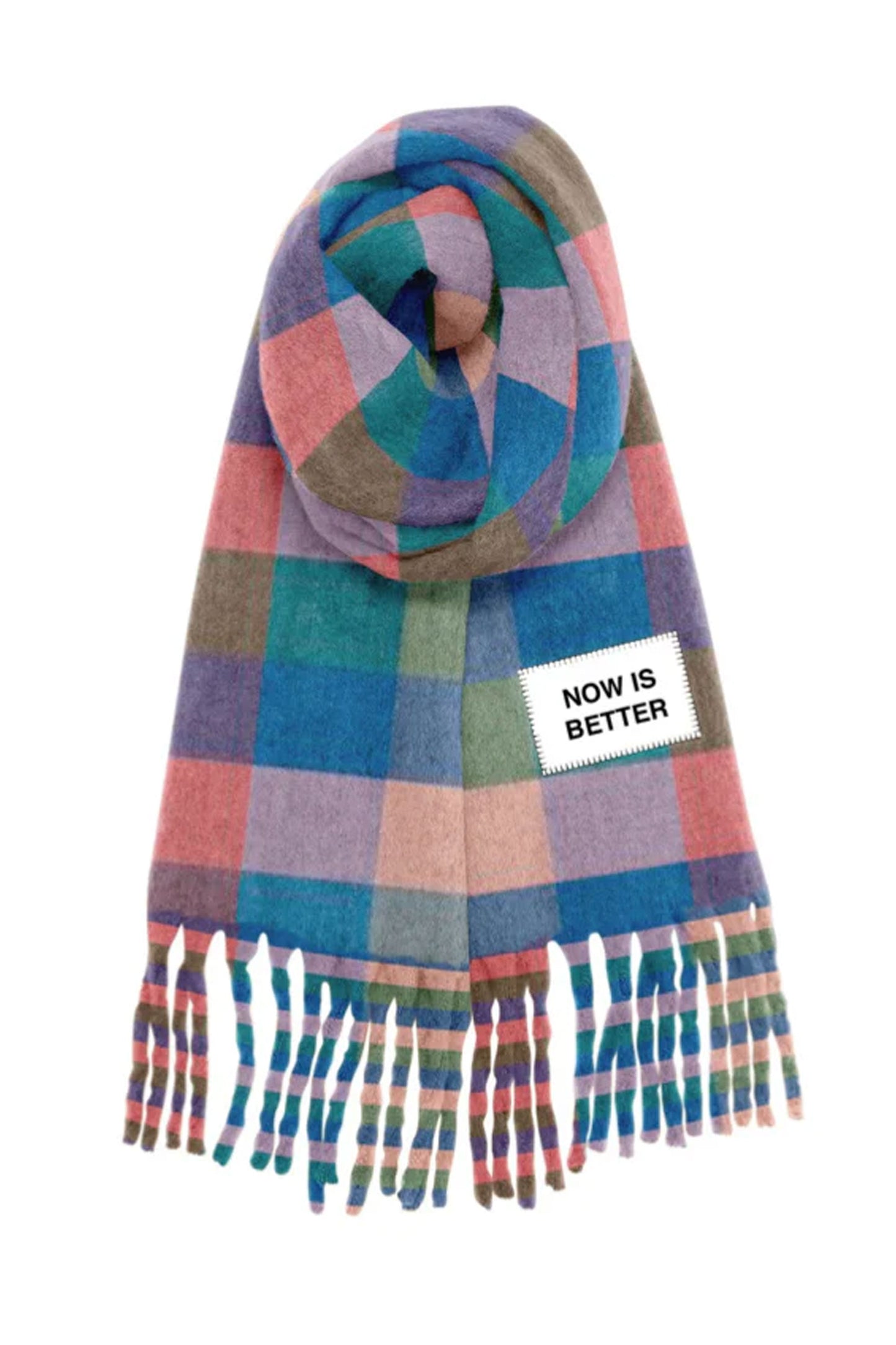 Verb To Do Pukas Surf Shop Maxiscarf Now Is Better oversized slogan scarf colorful cozy wrap