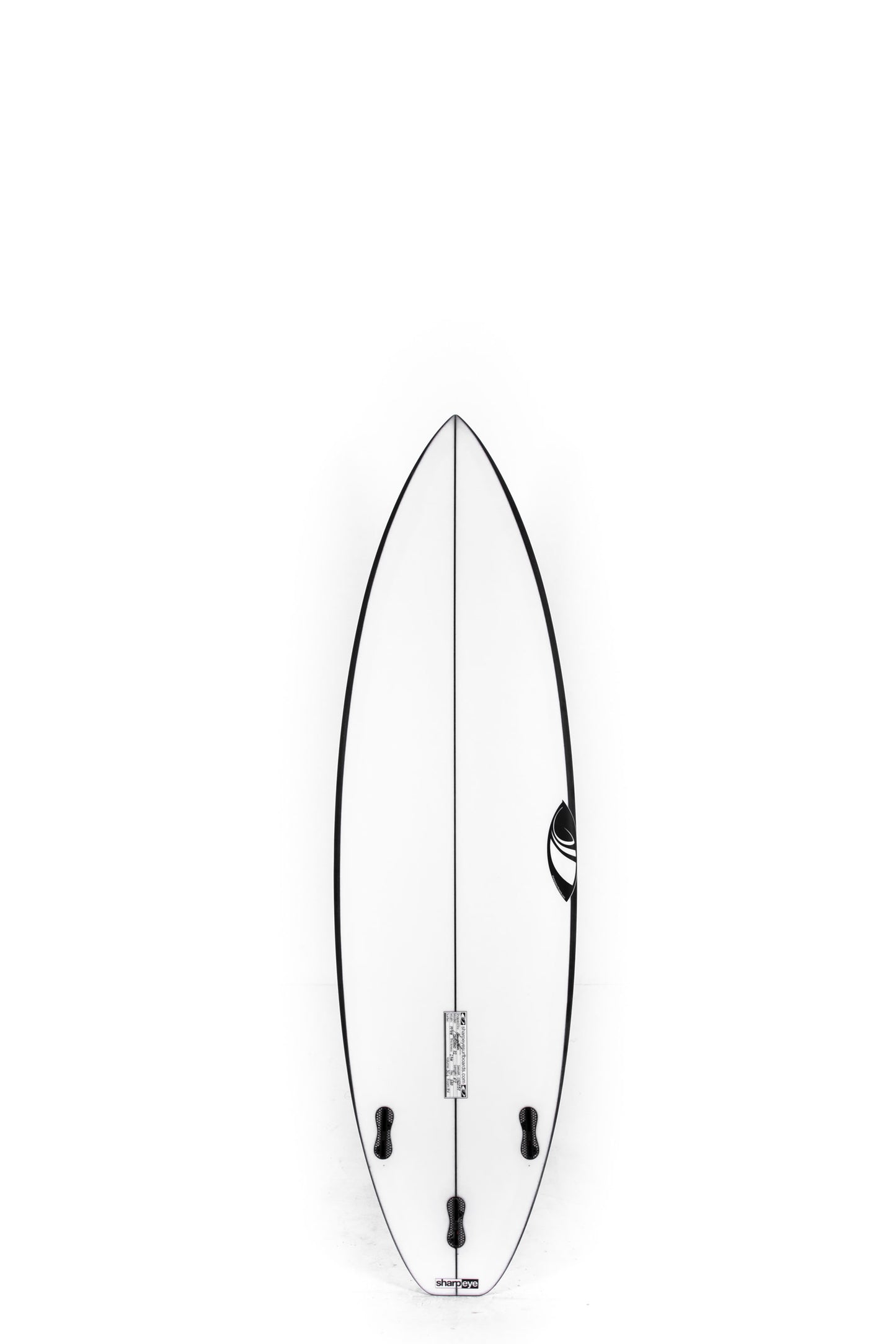 White and black Shrapeye Surfboard Inferno 72 size 6'2" on a white background by Pukas Surf Shop - 2