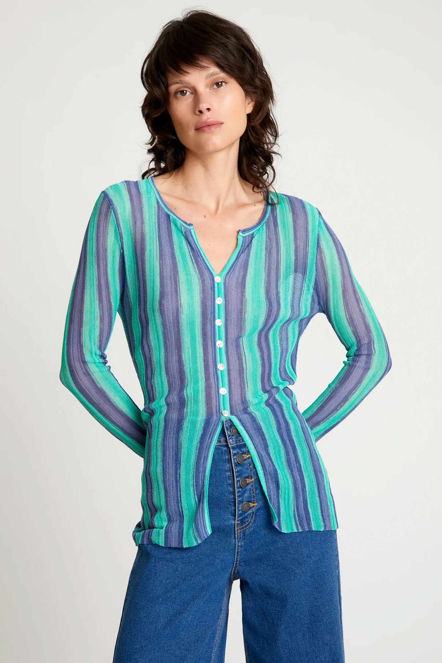 Pukas-Surf-Shop-Shirt-Woman-Wild-Pony-Buttoned-Blue