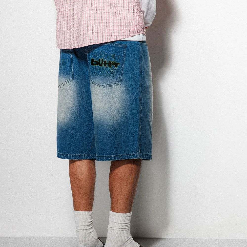 
                      
                        BUTTER - WARPED DENIM SHORTS - DIRTY WASH INDIGO
                      
                    