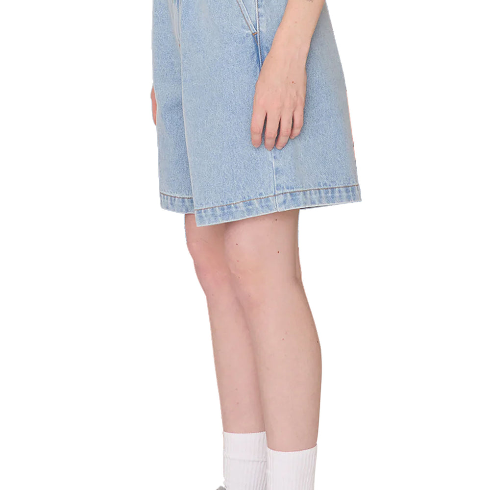 Pukas-Surf-Shop-Short-Woman-Obey-Eli-II-Denim-Pleated-Blue