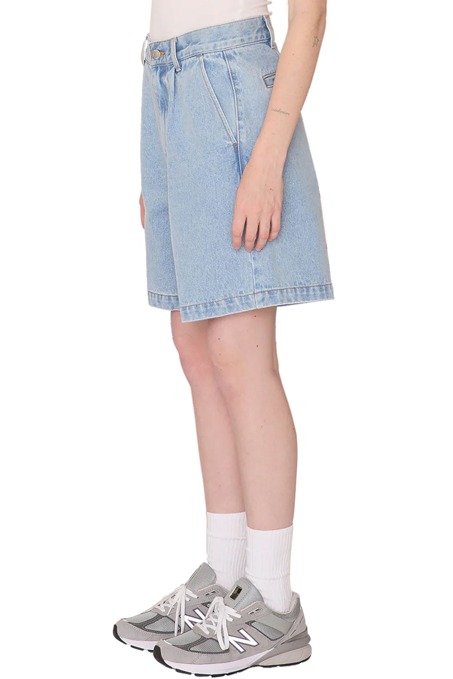 Pukas-Surf-Shop-Short-Woman-Obey-Eli-II-Denim-Pleated-Blue