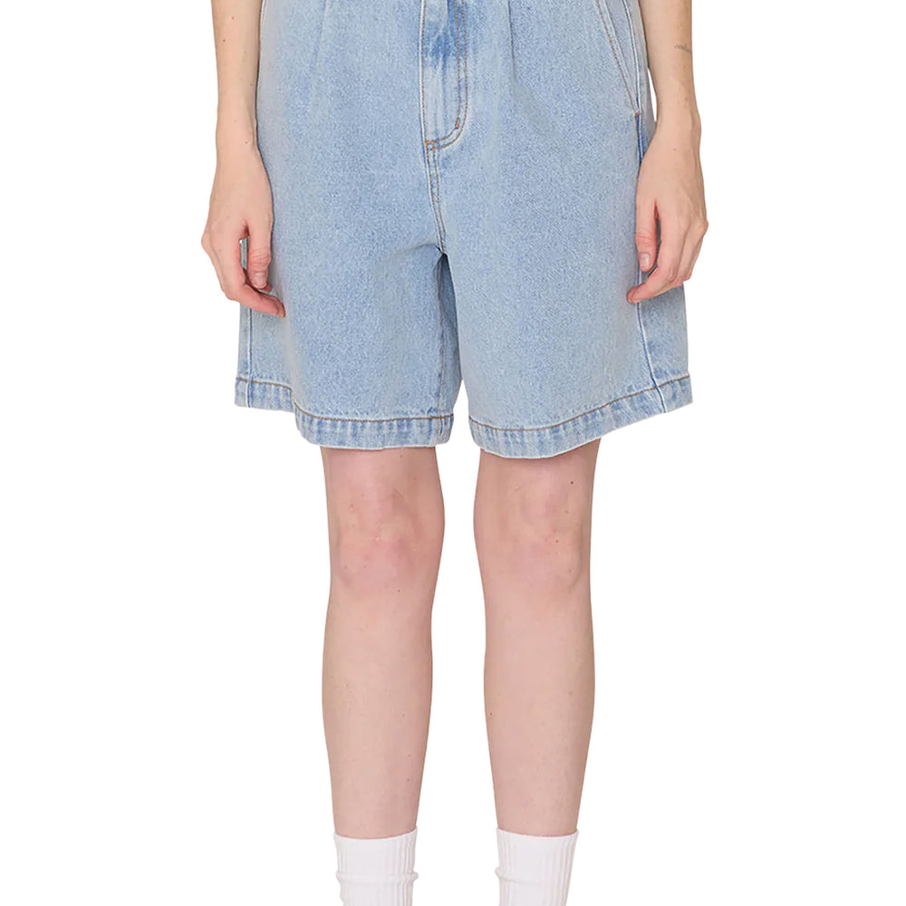 Pukas-Surf-Shop-Short-Woman-Obey-Eli-II-Denim-Pleated-Blue