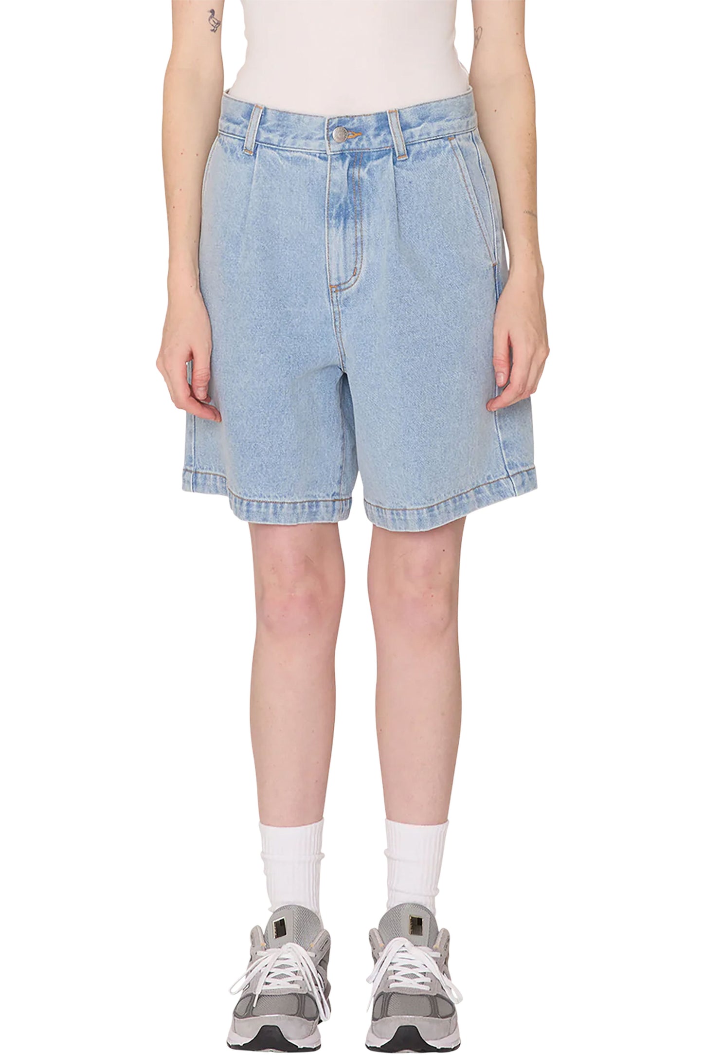 Pukas-Surf-Shop-Short-Woman-Obey-Eli-II-Denim-Pleated-Blue