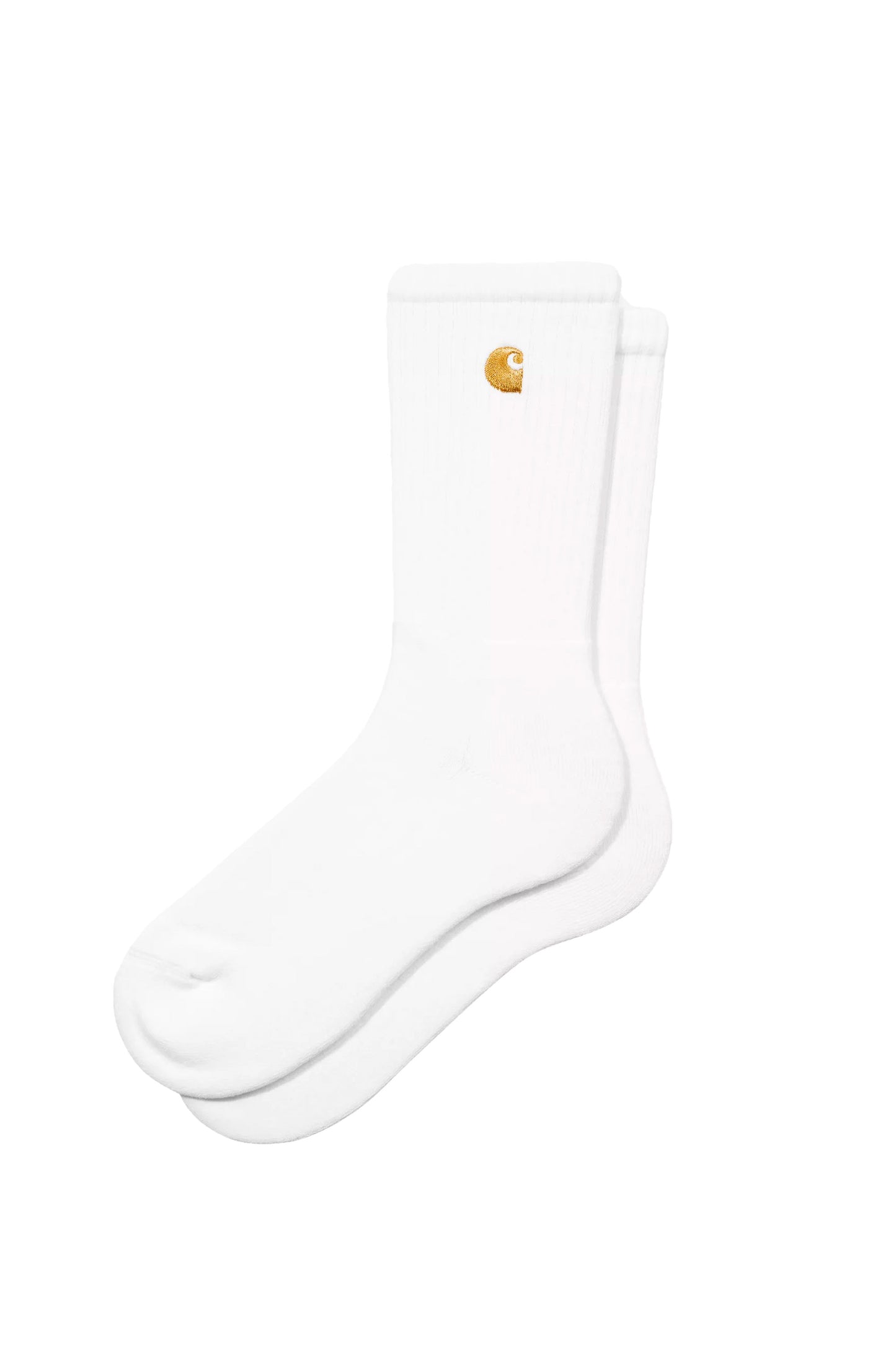 White gold Carhartt socks in white background