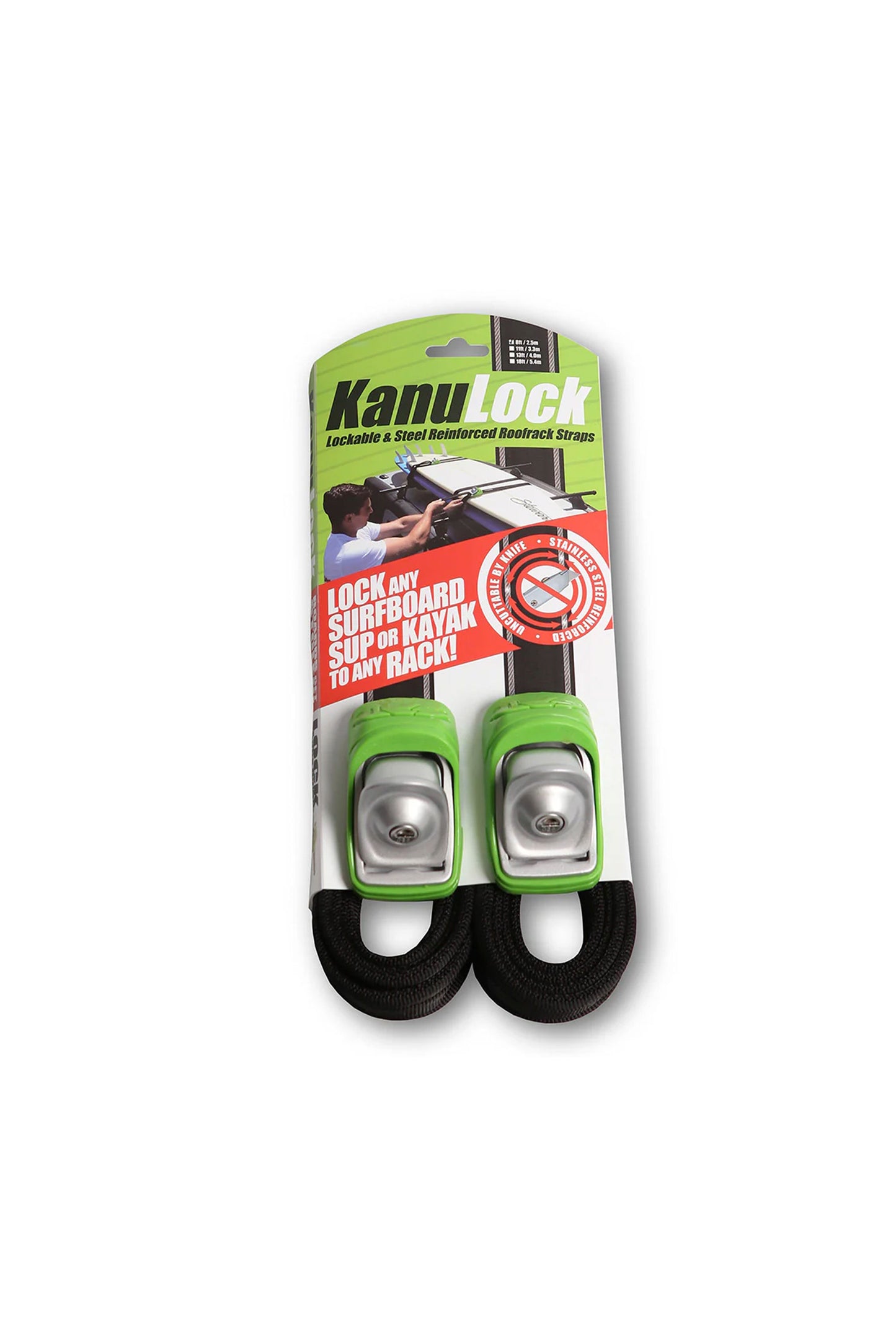 Pukas Surf Shop KanuLock 2.5 m / 8 ft Lockable Tie-Down Straps