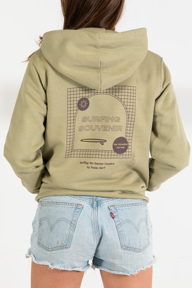 Pukas-Surf-Shop-Surfind-the-Basque-Country-Hoodie-Souvenir-Sage
