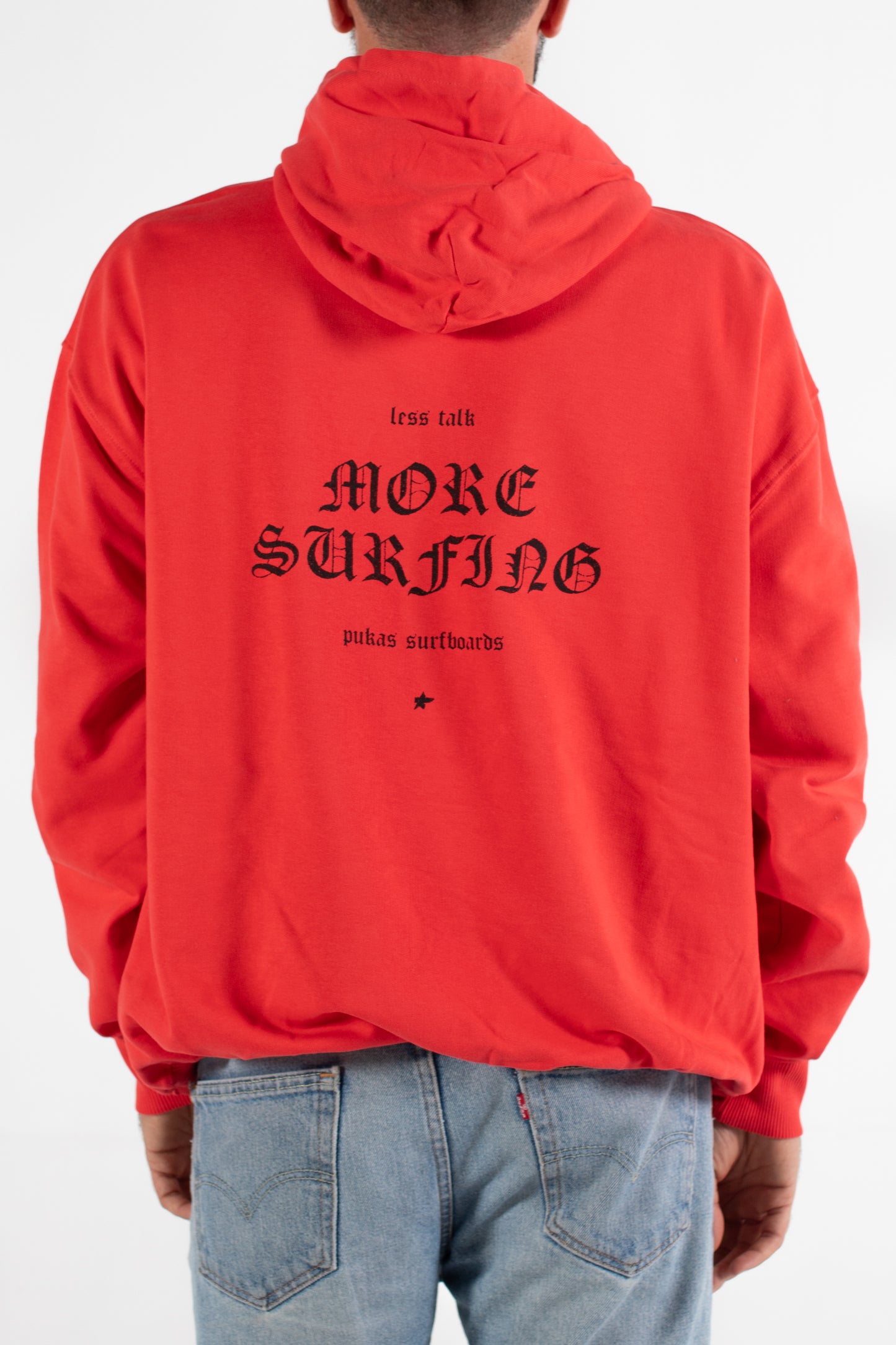 Pukas-Surf-Shop-Surfing-The-Basque-Country-hoodie-man-More-Surfing-bright-red