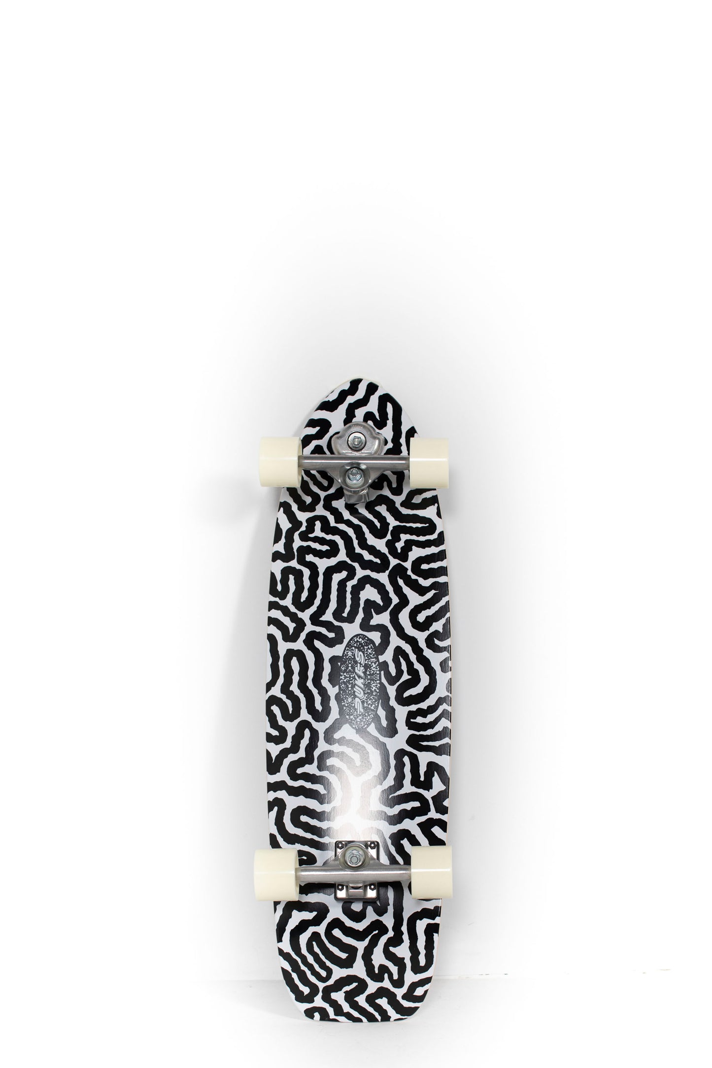 YOW Anemone 34.5" Pukas x YOW surfskate in black and white colorway
