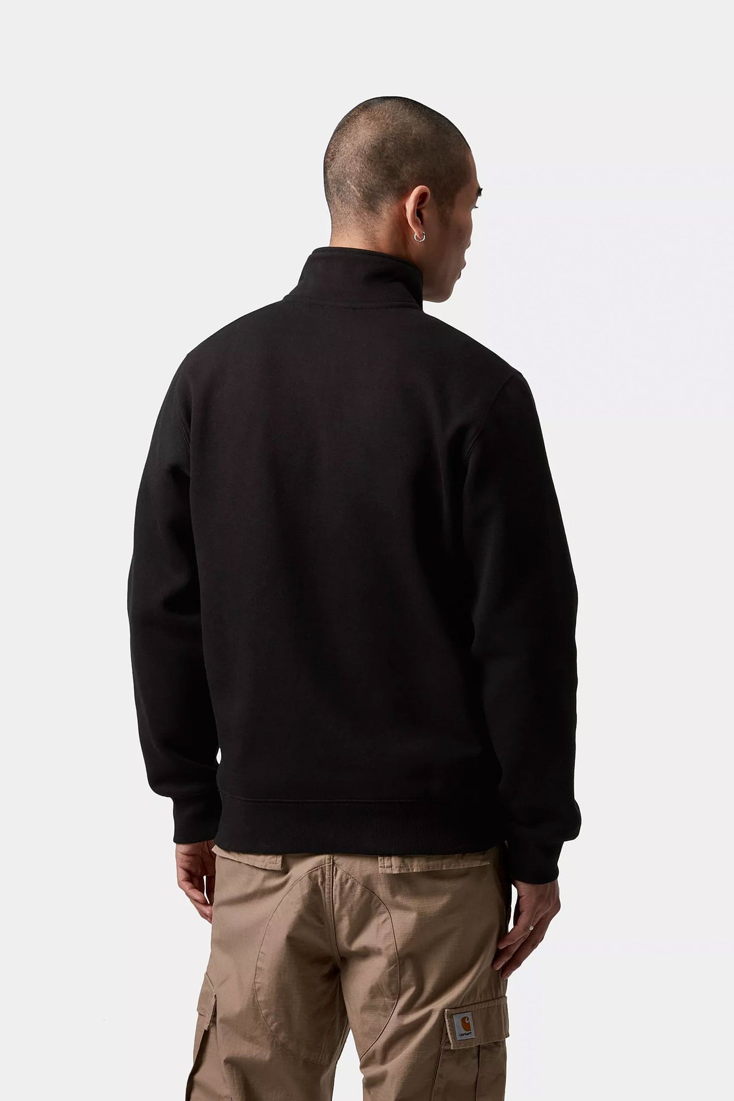 Pukas-Surf-Shop-Sweat-Carhartt-Chase-Neck-Zip-Black-2