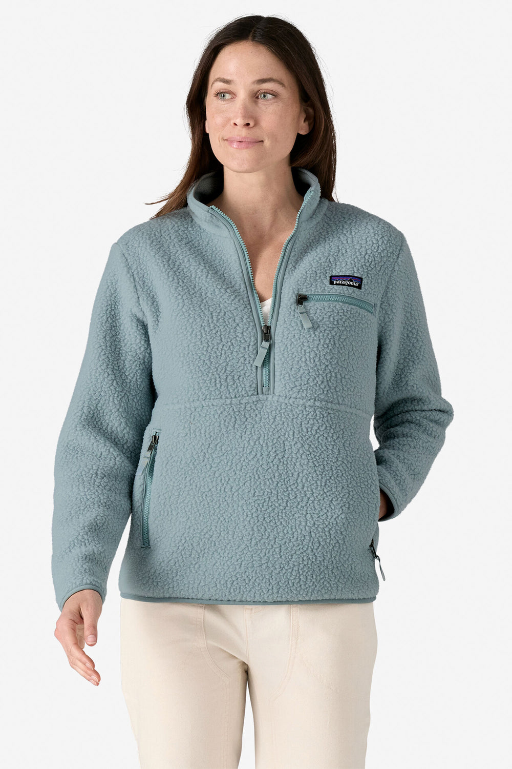 Pukas-Surf-Shop-Sweater-Woman-Patagonia-Retro-Pile-al-Blue