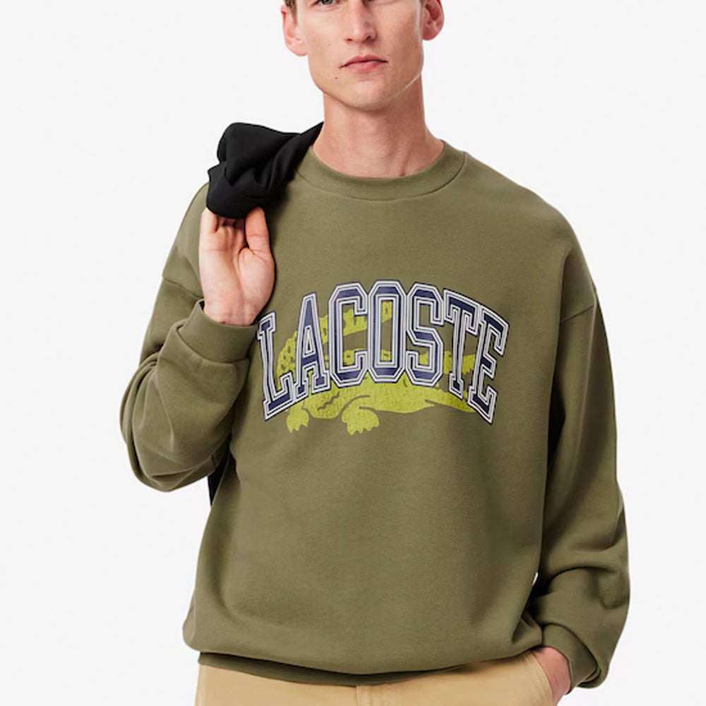 Pukas-Surf-Shop-Sweatshirt-Lacoste-Loose-Fit-Khaki