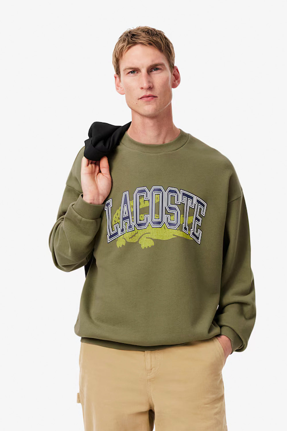 Pukas-Surf-Shop-Sweatshirt-Lacoste-Loose-Fit-Khaki