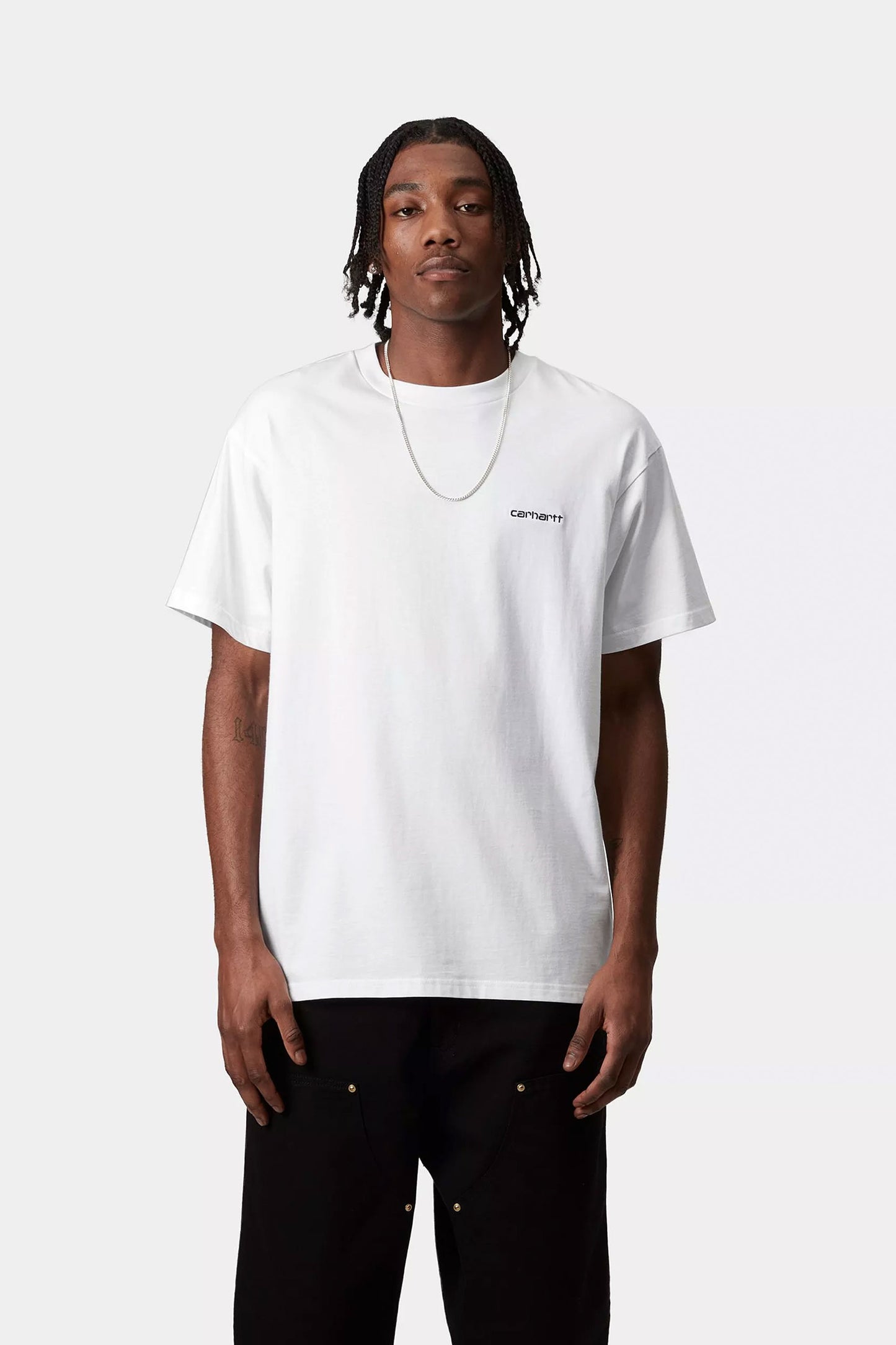Pukas-Surf-Shop-Tee-Carhartt-Script-Embroidery-White