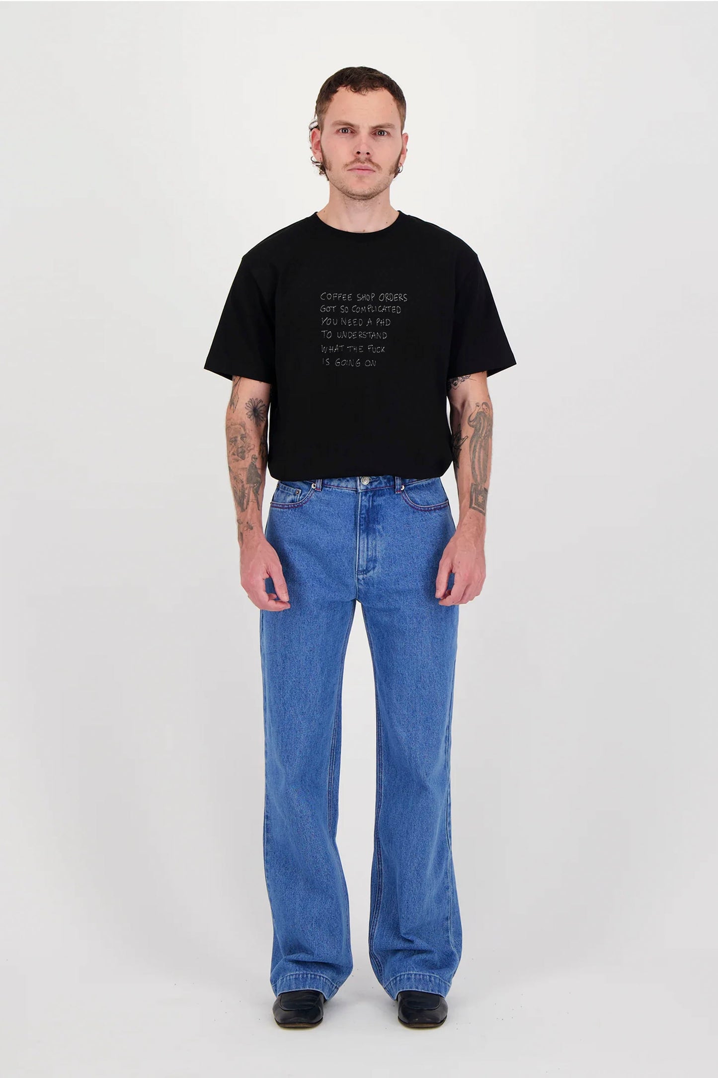 ENCRÉ black coffee shop order t-shirt - men's coastal lifestyle clothing at Pukas Surf Shop
