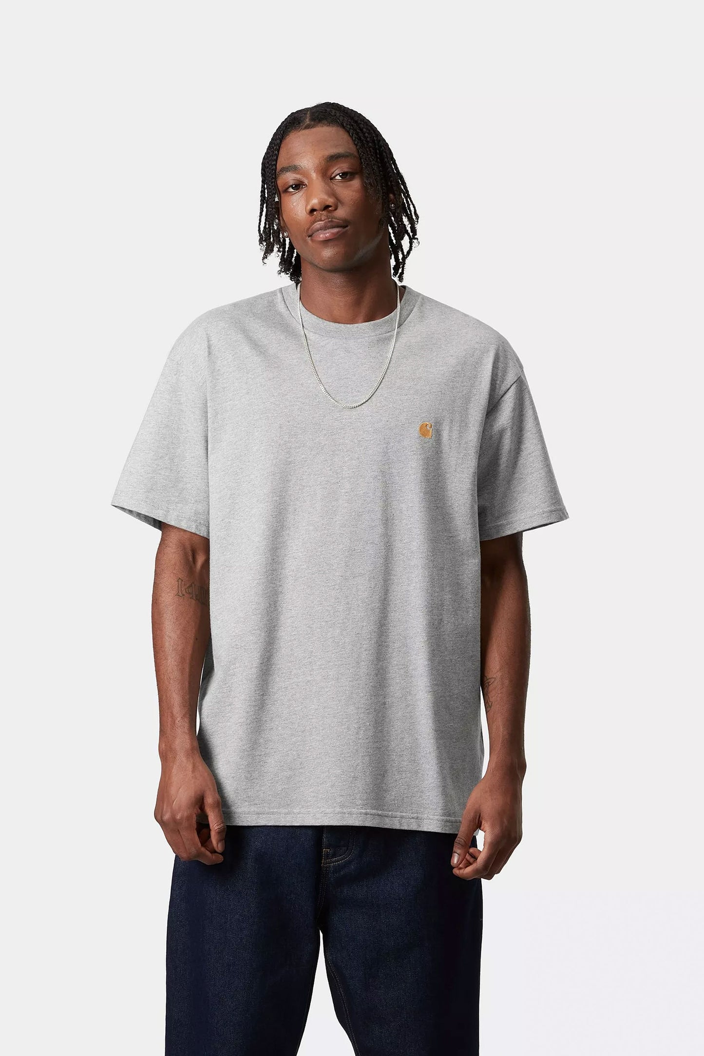 CARHARTT WIP - CHASE T-SHIRT - GREY HEATHER