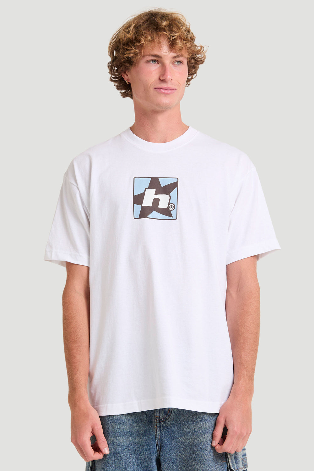 Pukas-Surf-Shop-Tee-Man-Huf-H-Star-White