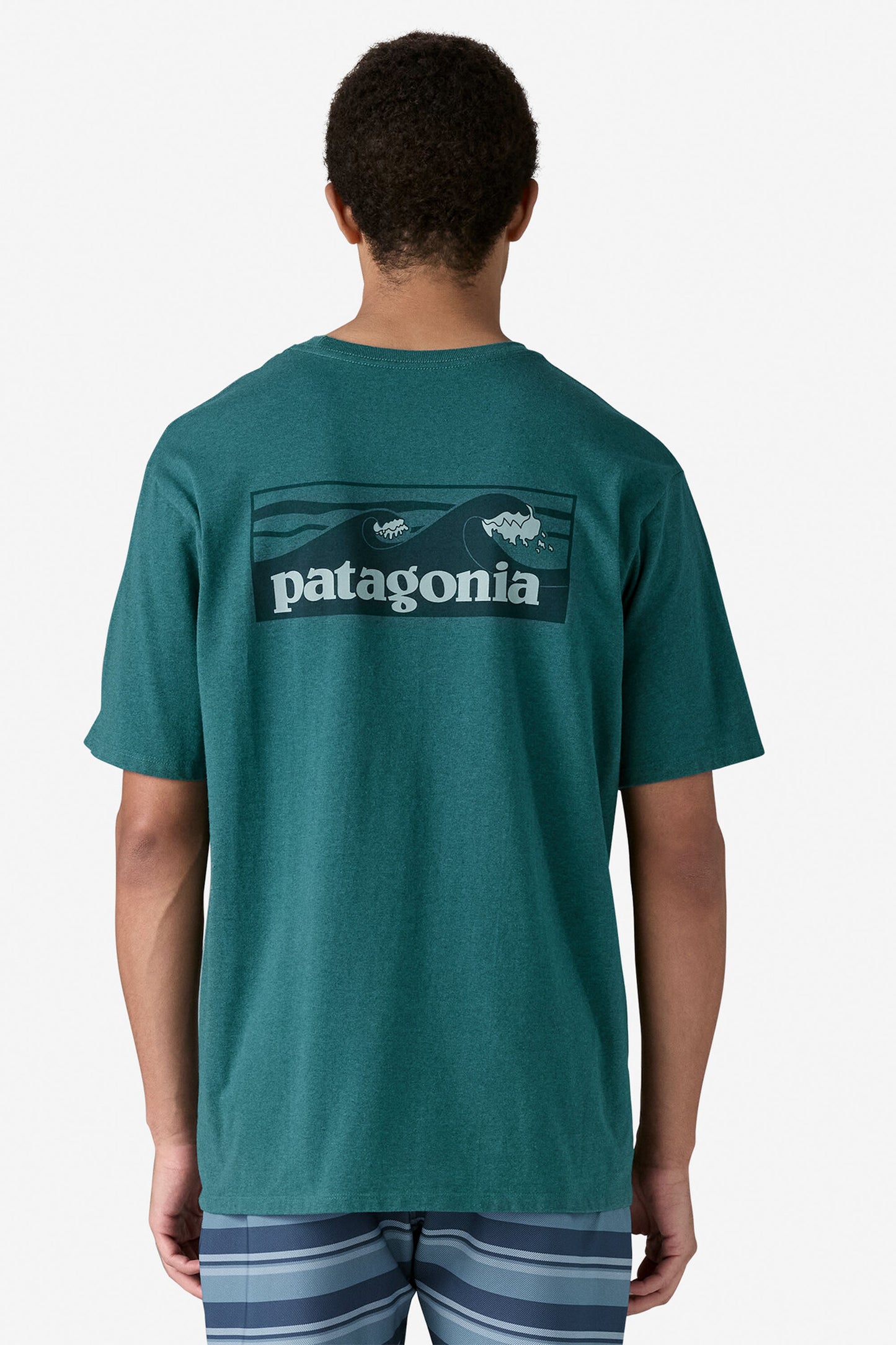 Pukas-Surf-Shop-Tee-Man-Patagonia-Boardshort-Logo-Blue