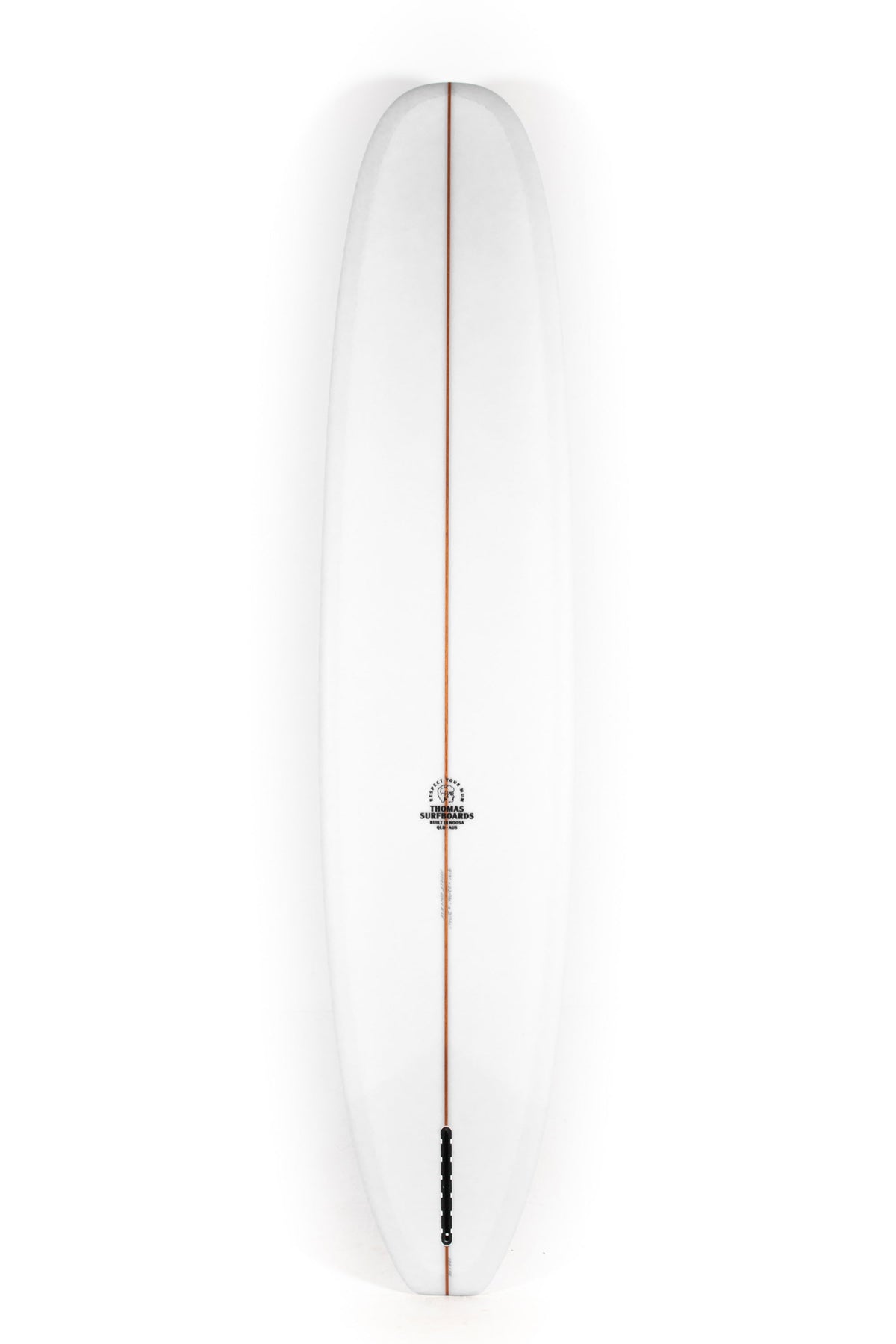 White Thomas Surfboard Moose Knuckle size 9'4" on a white background by Pukas Surf Shop - 2
