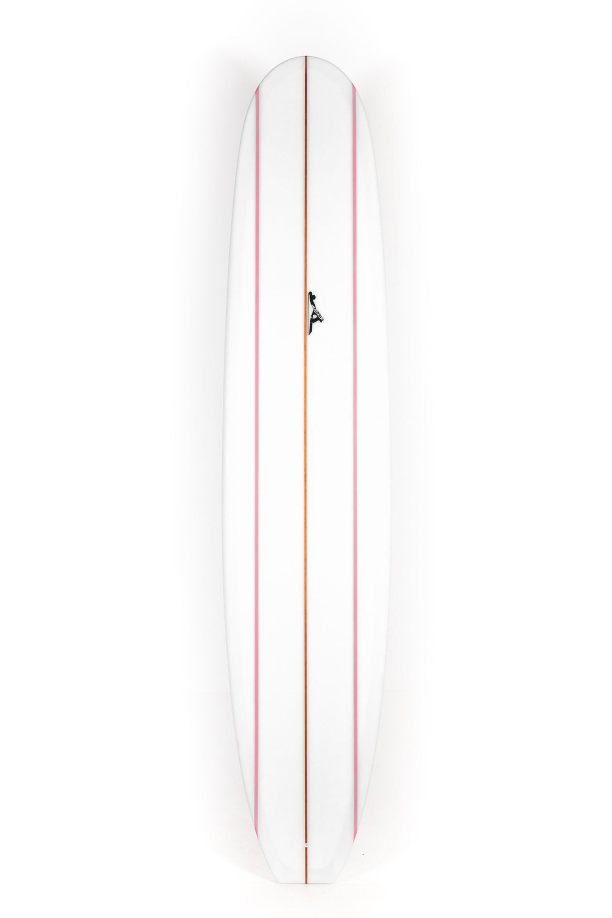 White and pink Thomas Surfboard Scoop Tail size 9'4" on a white background by Pukas Surf Shop