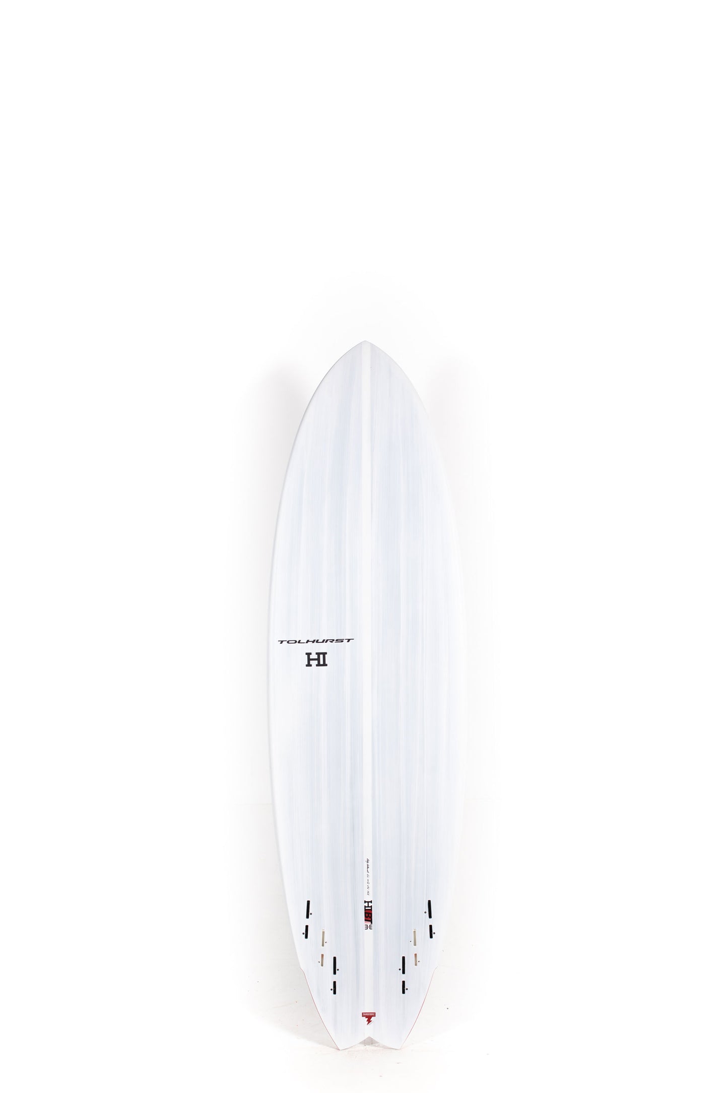 Grey Thunderbolt Hibt 3+3 Surfboard size 6'2" on a white background at Pukas Surf Shop - 2