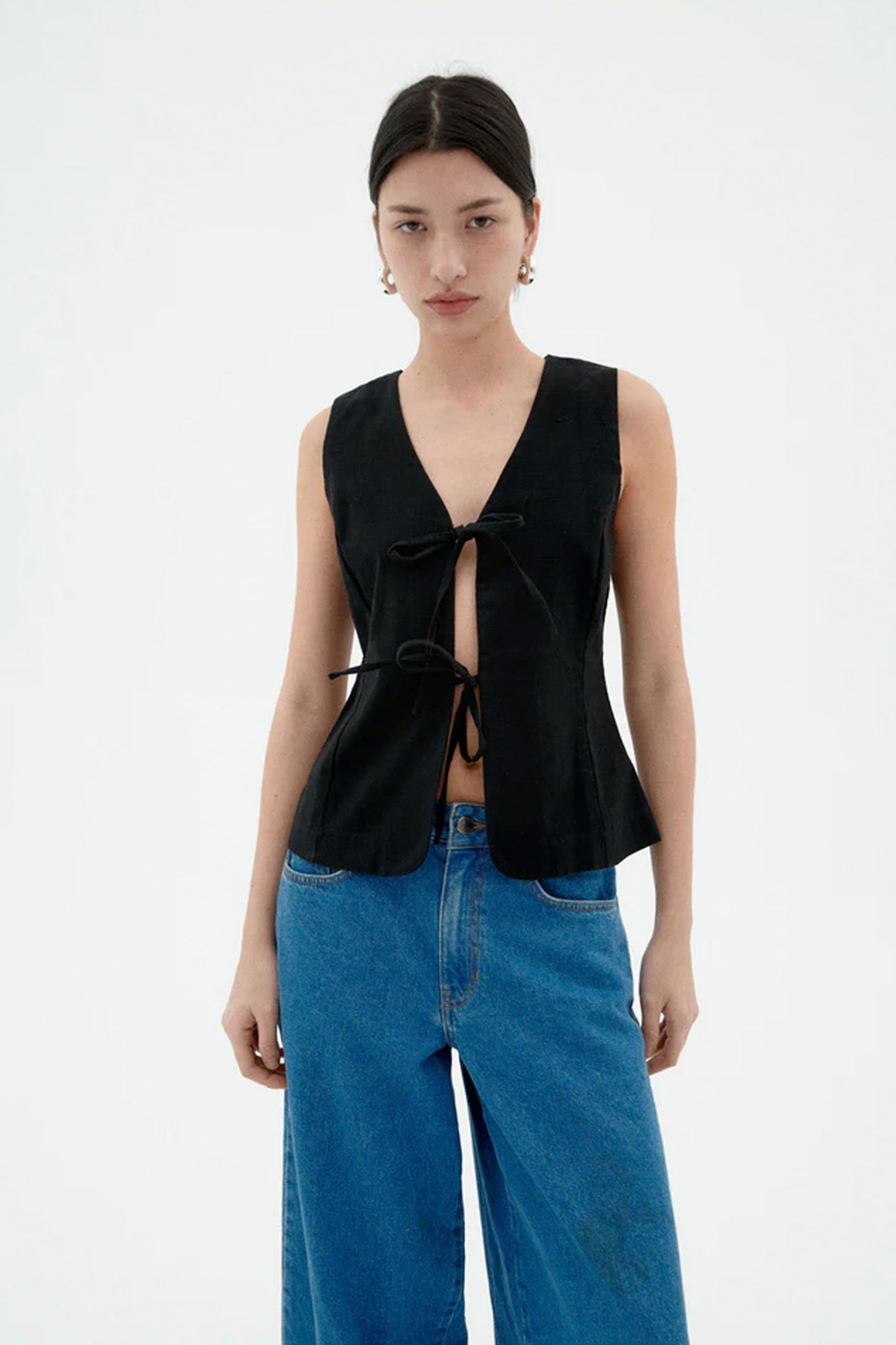 THINKING MU - ELISE TOP - BLACK