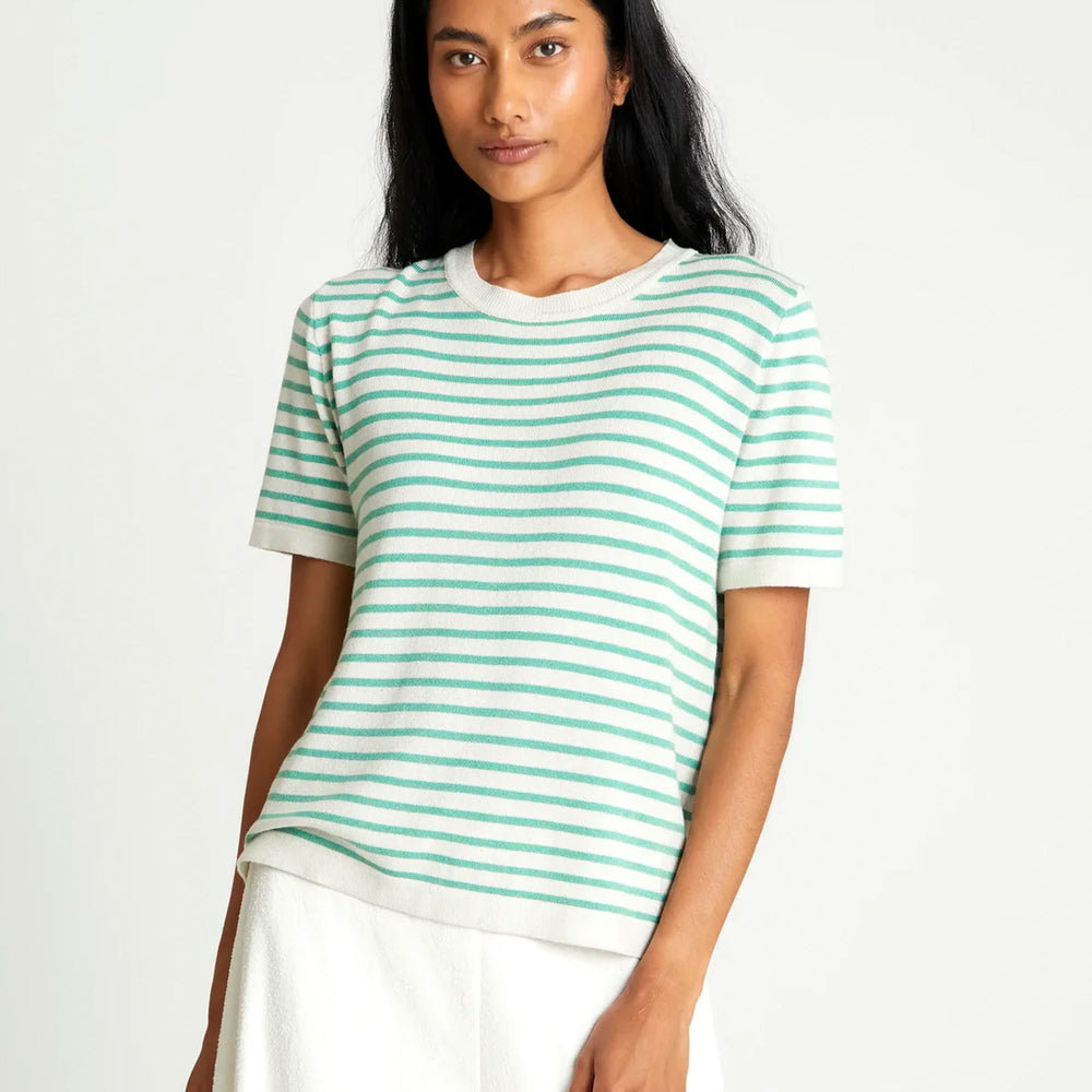 Pukas-Surf-Shop-Top-Woman-Wild-Pony-Stripes-White-Green