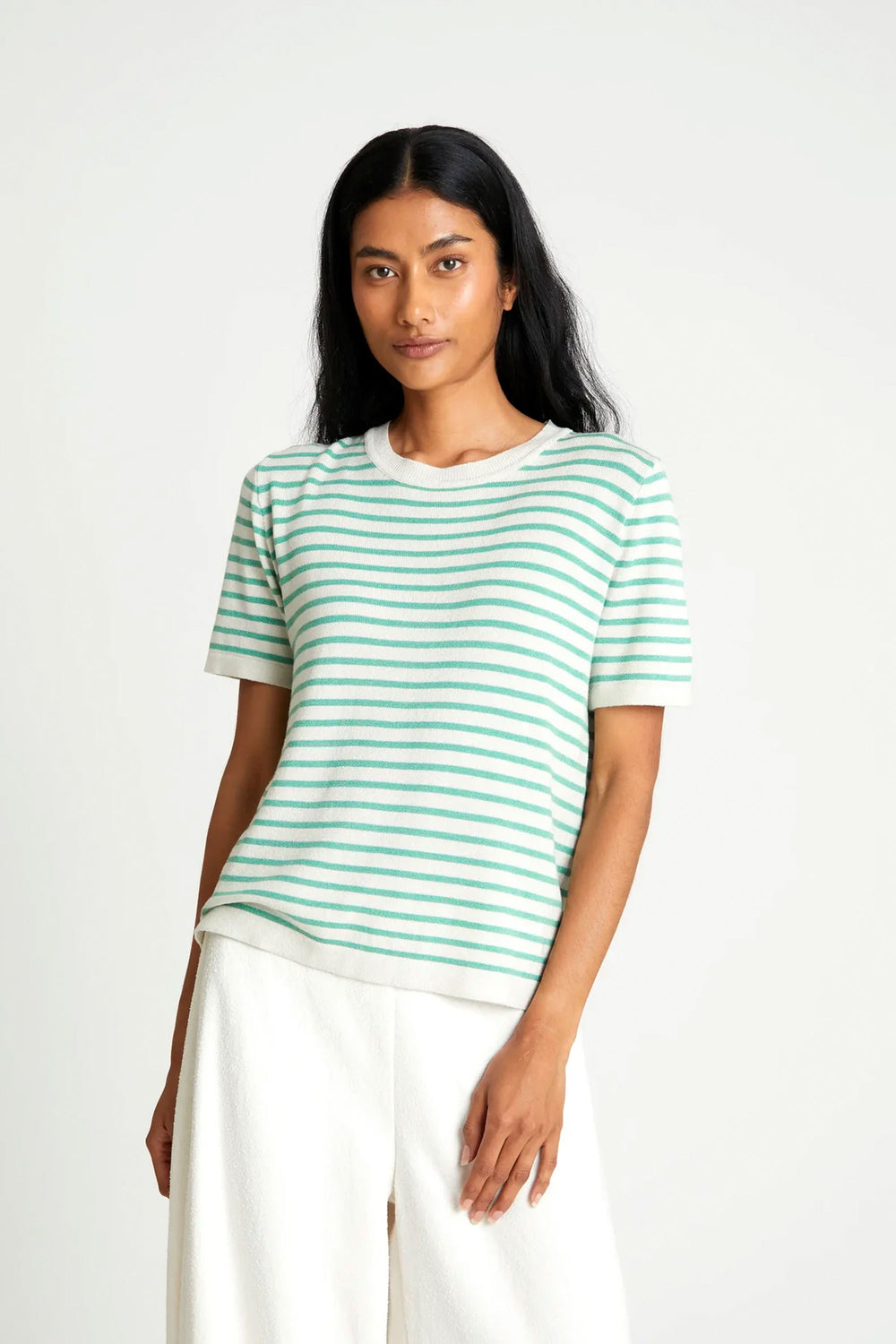 Pukas-Surf-Shop-Top-Woman-Wild-Pony-Stripes-White-Green