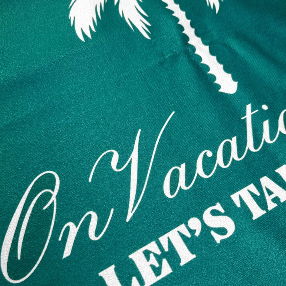 Pukas Surf Shop Towel On Vacation Retro Resort Beach Green