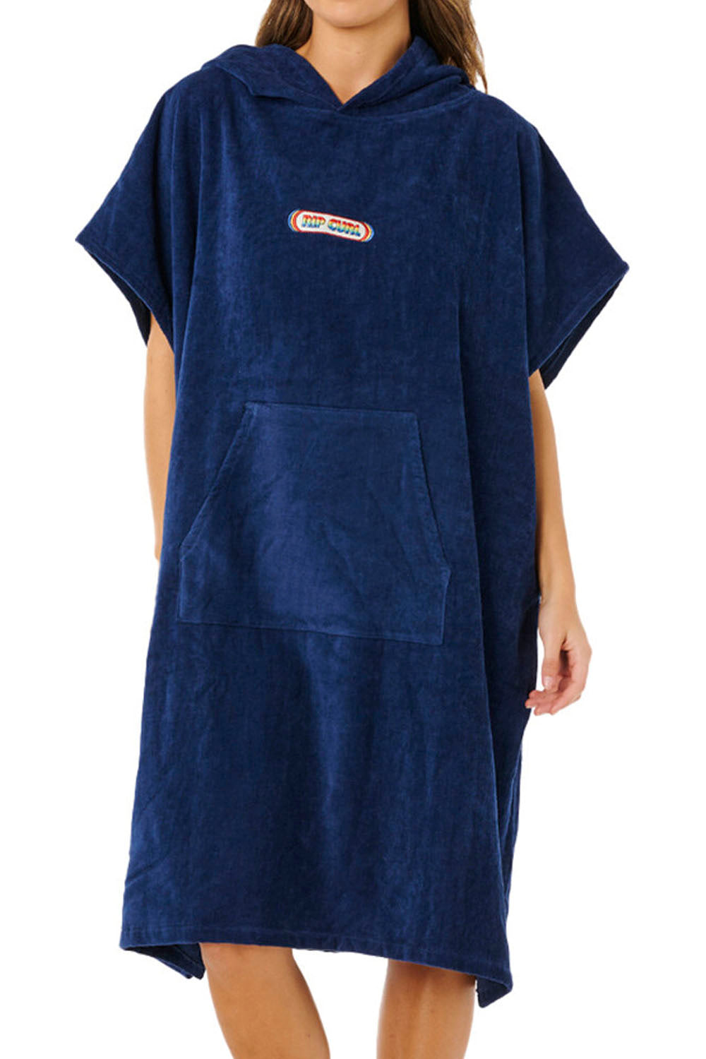 Rip Curl Icon Hooded Towel Dark Navy – oversized surf towel with hood for post-session wear
