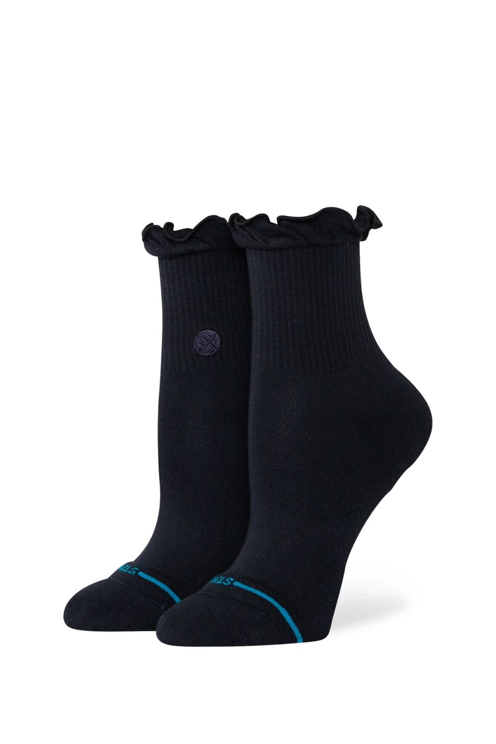 STANCE Ruffle Icon Quarter socks in Black — surf lifestyle accessories at Pukas Surf Shop