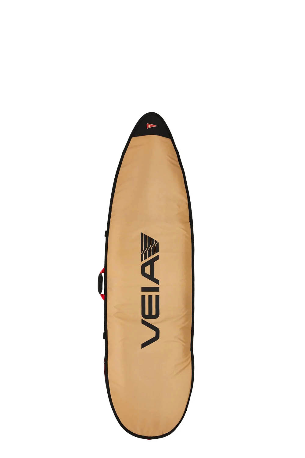 Beige surfboard with 'VEIA' logo on a white background