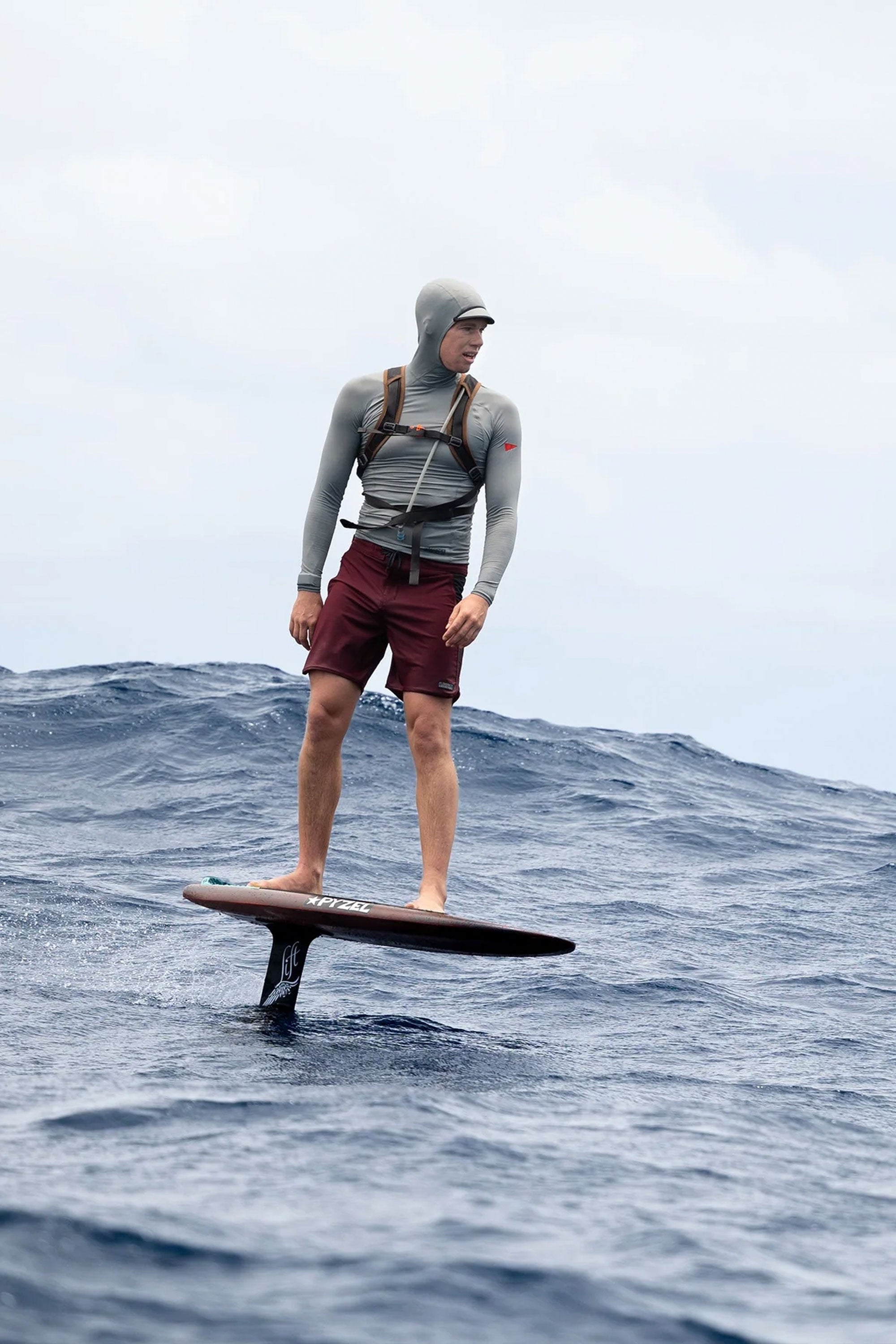 FLORENCE MARINE X Hooded Rashguard Silver | Shop at PUKAS SURF SHOP