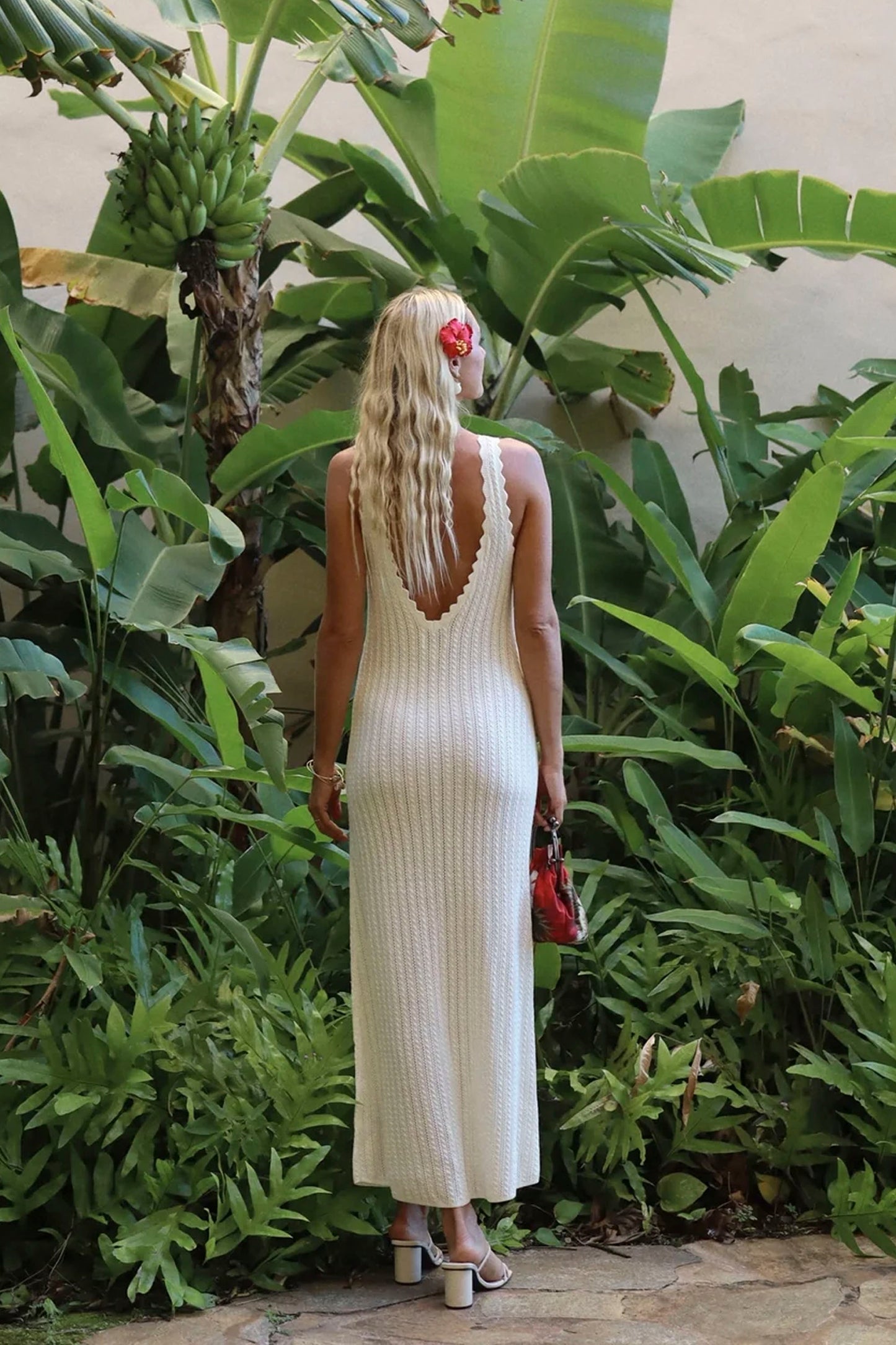 RHYTHM Scallop Knit Maxi Dress